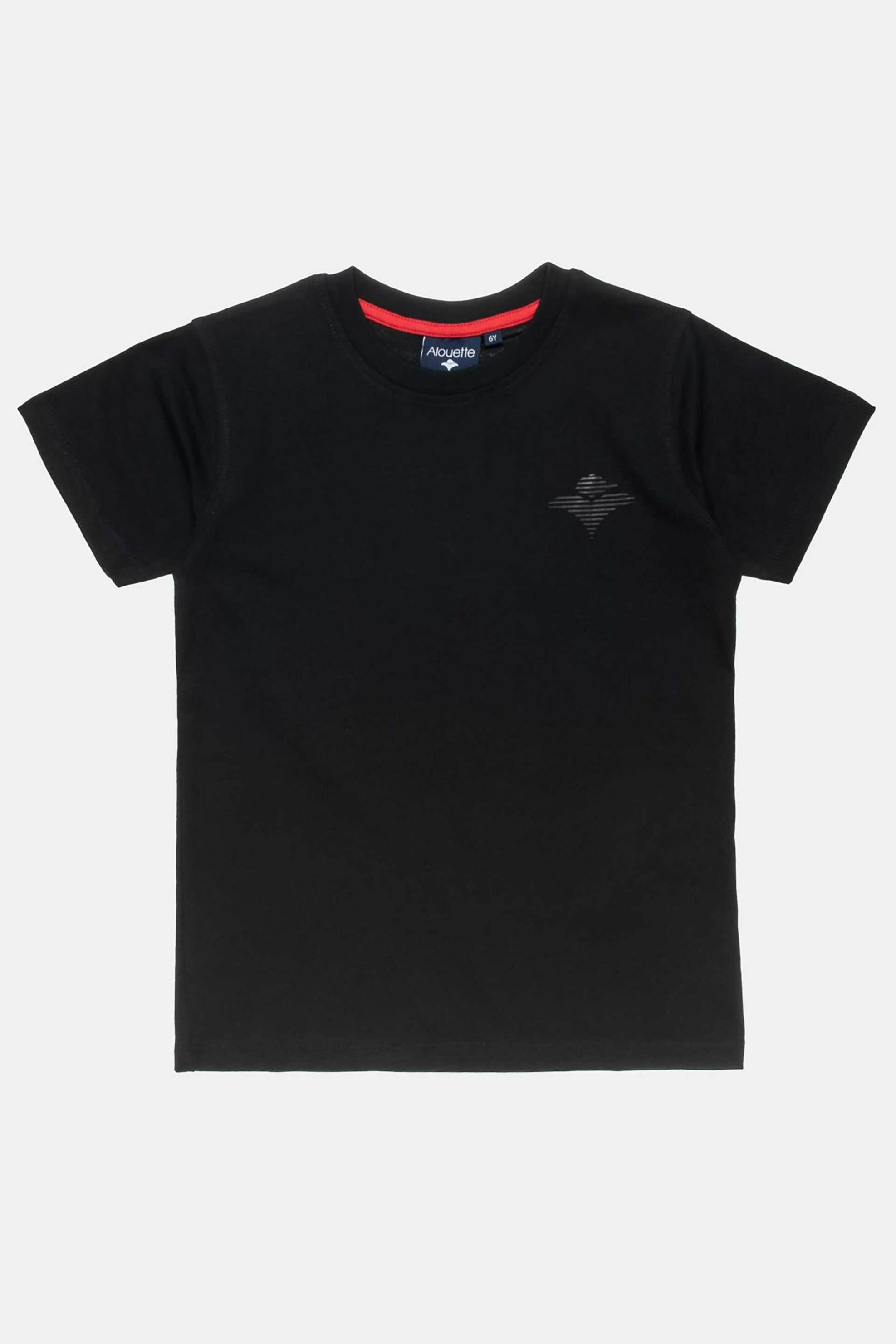 Alouette παιδικό T-shirt μονόχρωμο με στρογγυλή λαιμόκοψη - 00952878 Μαύρο