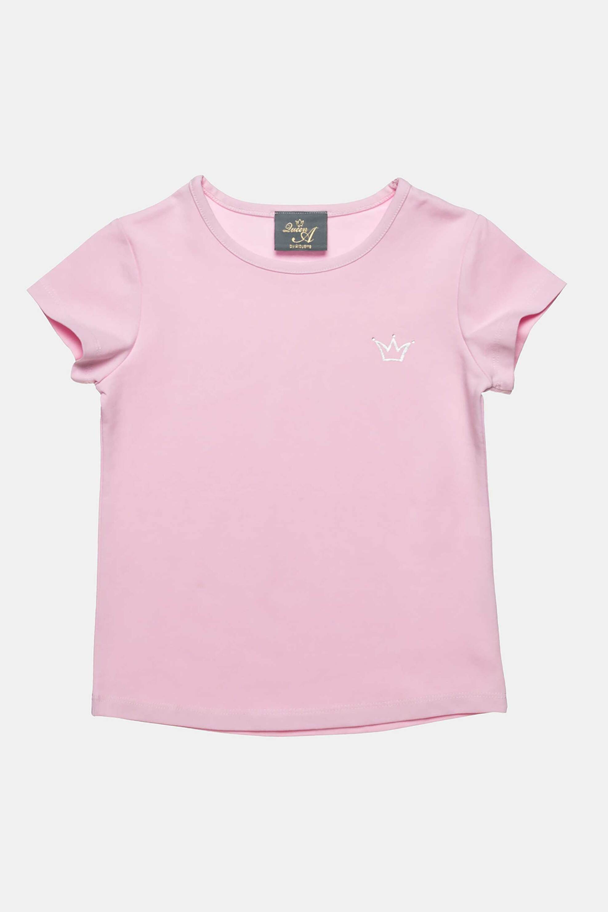 Παιδικά Ρούχα, Παπούτσια & Παιχνίδια > Παιδικά Ρούχα & Αξεσουάρ για Κορίτσια > Παιδικές Μπλούζες για Κορίτσια > Παιδικά T-Shirts για Κορίτσια Alouette παιδικό T-shirt με μεταλλιζέ κορώνα με στρας (6-16 ετών) - 00952921 Ροζ
