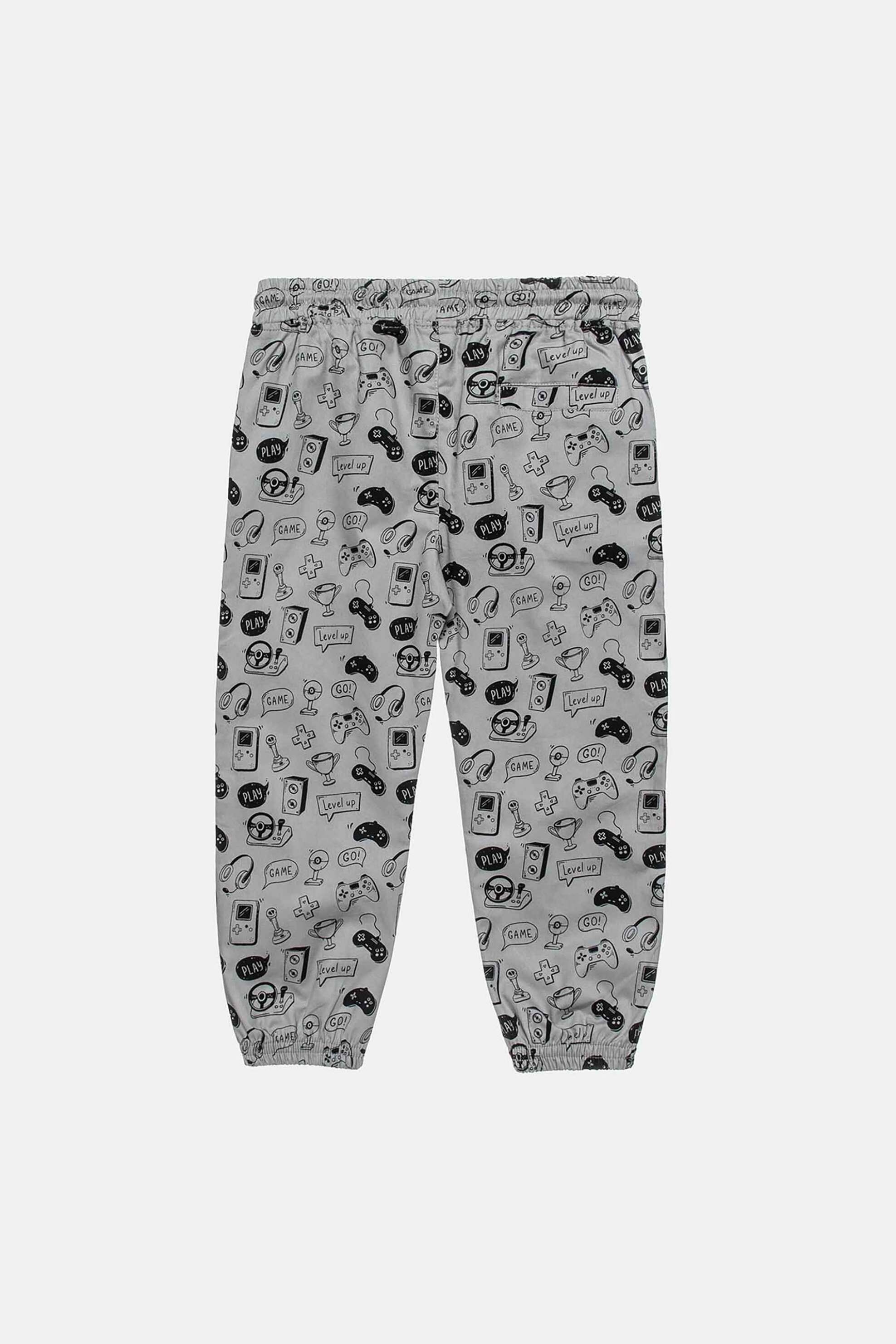 Alouette παιδικό παντελόνι με μοτίβο gaming (12 μηνών - 5 ετών) - 00212303 Γκρι φωτογραφία