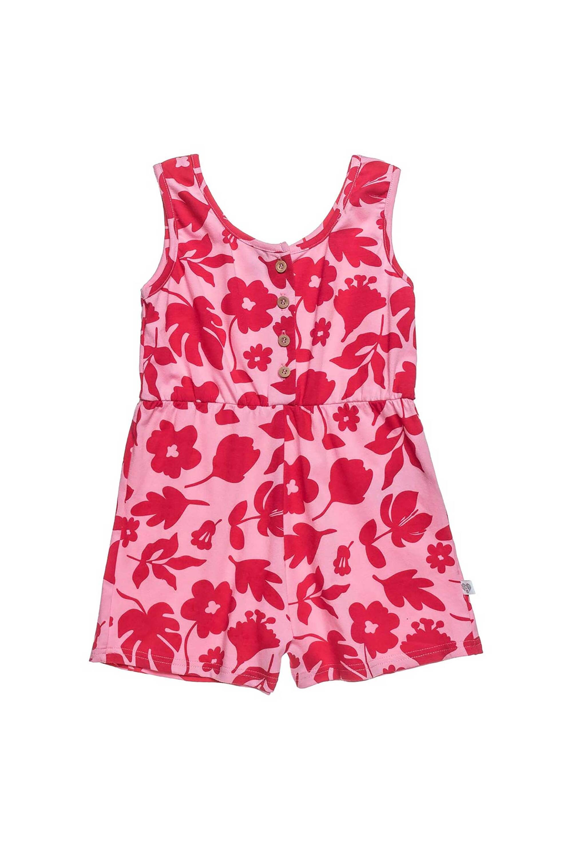 ALOUETTE Alouette παιδική ολόσωμη φόρμα σορτς με all-over floral print (18 μηνών - 5 ετών) - 00212370 Ροζ