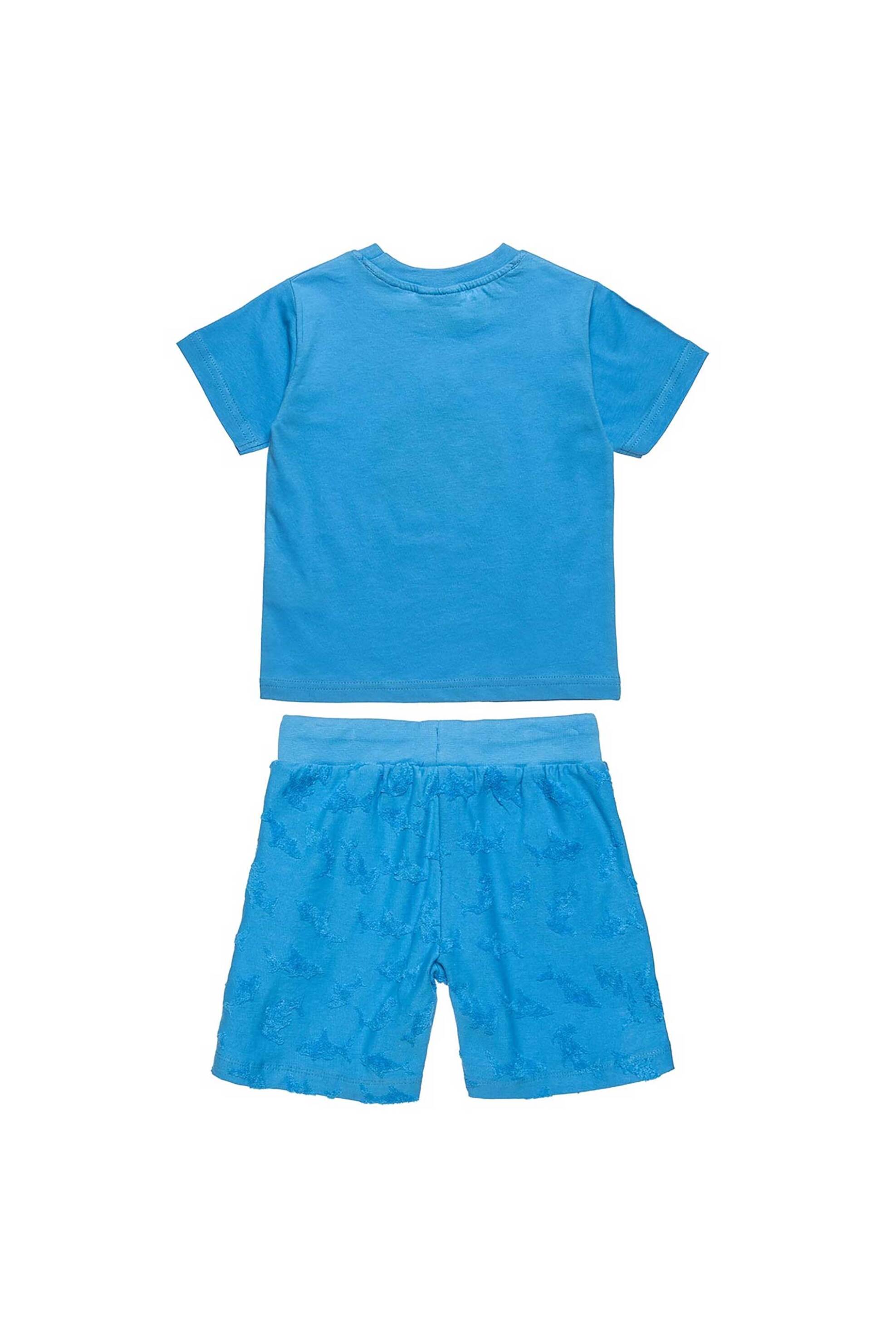 Alouette παιδικό σετ με T-shirt και σορτς με ανάγλυφα στοιχεία (12 μηνών - 5 ετών) (2 τεμάχια) - 00270746 Μπλε φωτογραφία