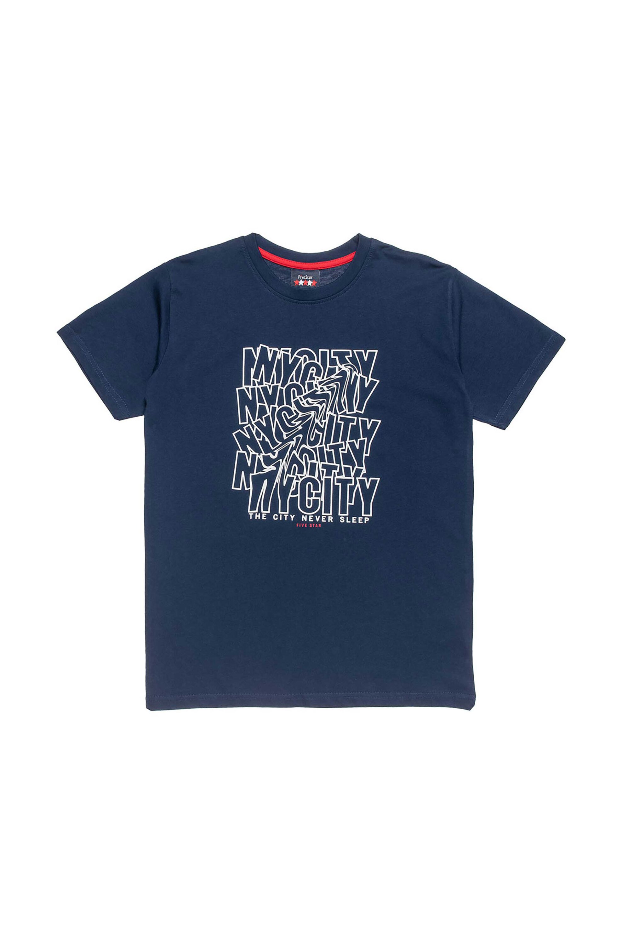 ALOUETTE Alouette παιδικό T-shirt με ανάγλυφο τύπωμα "Five Star" (6 - 16 ετών) - 00952938 Μπλε Σκούρο