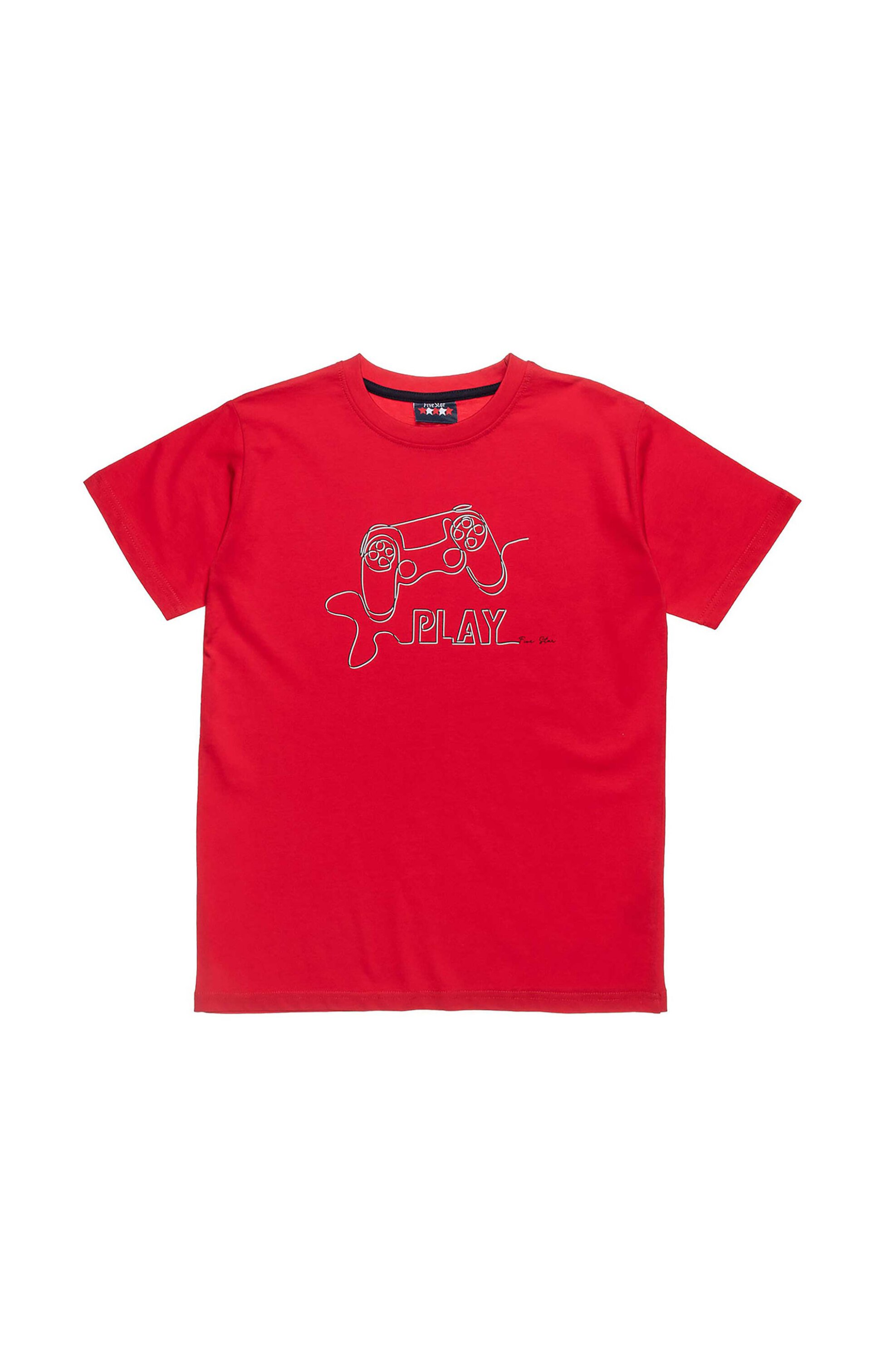 ALOUETTE Alouette παιδικό T-shirt με ανάγλυφο τύπωμα "Five Star" (6 - 16 ετών) - 00952939 Κόκκινο