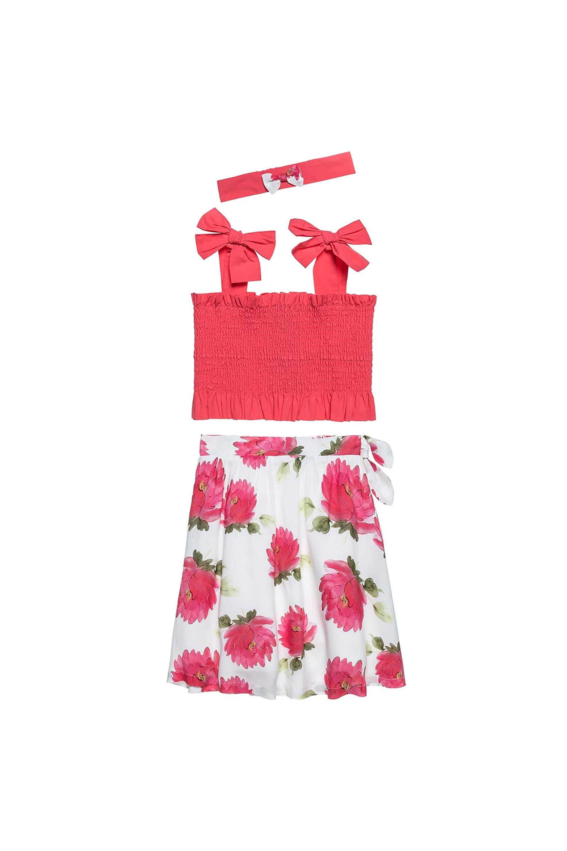 Alouette παιδικό σετ cropped top, φούστα και κορδέλα μαλλιών (6 - 14 ετών) (3 τεμάχια) - 00970652 Φούξια φωτογραφία