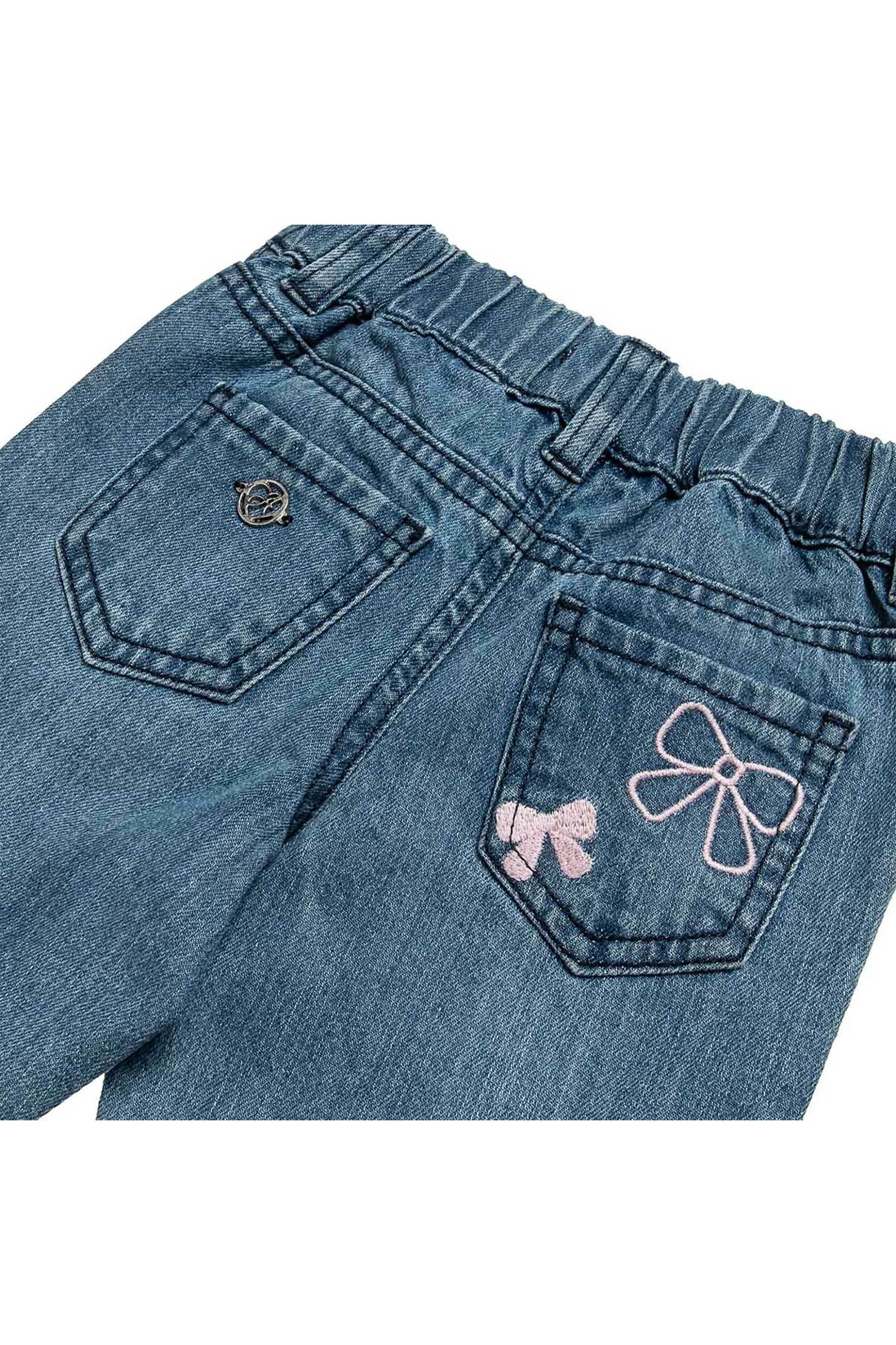 Alouette παιδικό τζιν παντελόνι με κεντήματα (12 μηνών - 5 ετών) - 00212362 Μπλε Σκούρο φωτογραφία