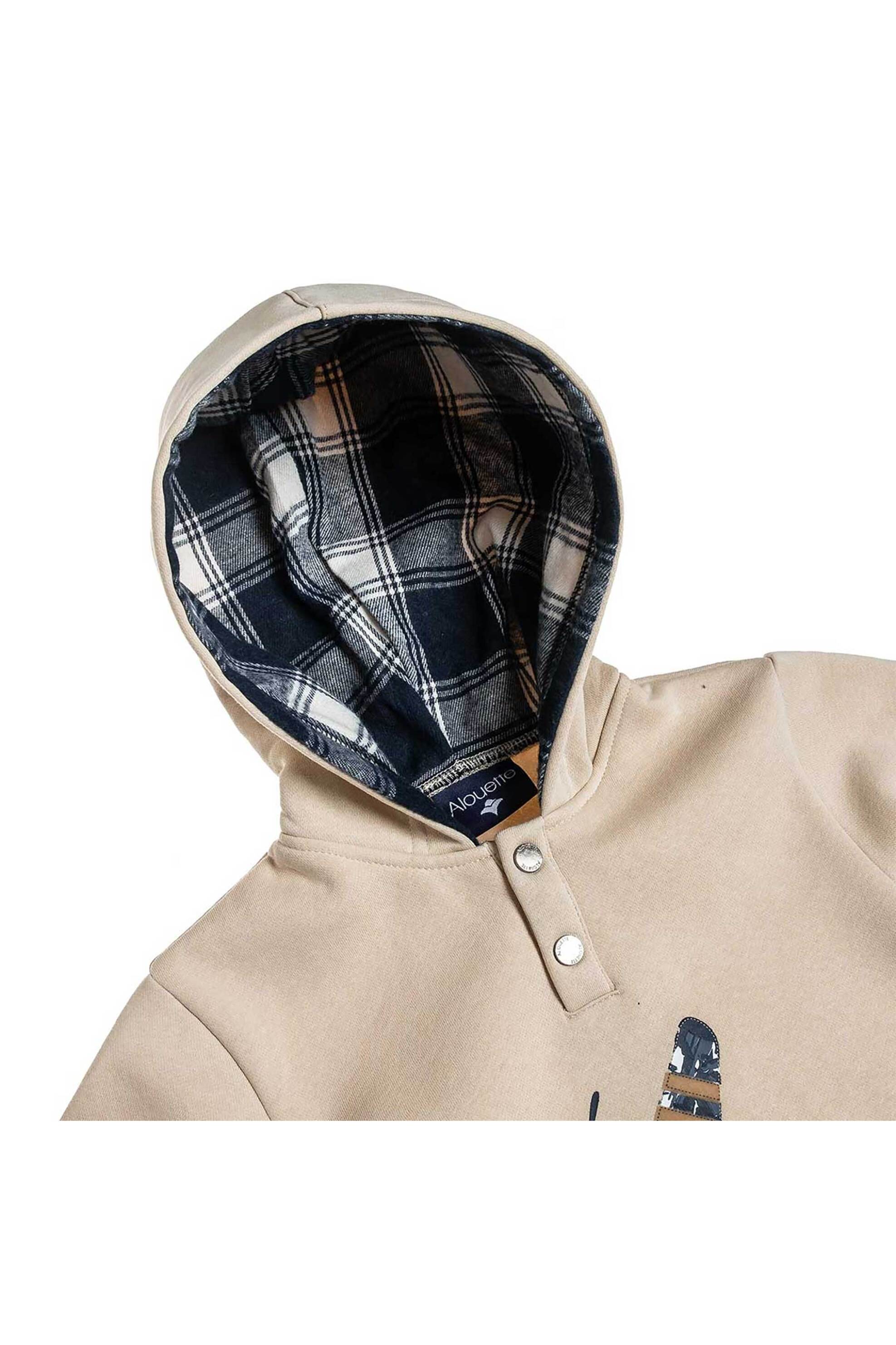 Alouette παιδική μπλούζα φούτερ με ανάγλυφες λεπτομέρειες - 00221574 Μπεζ φωτογραφία