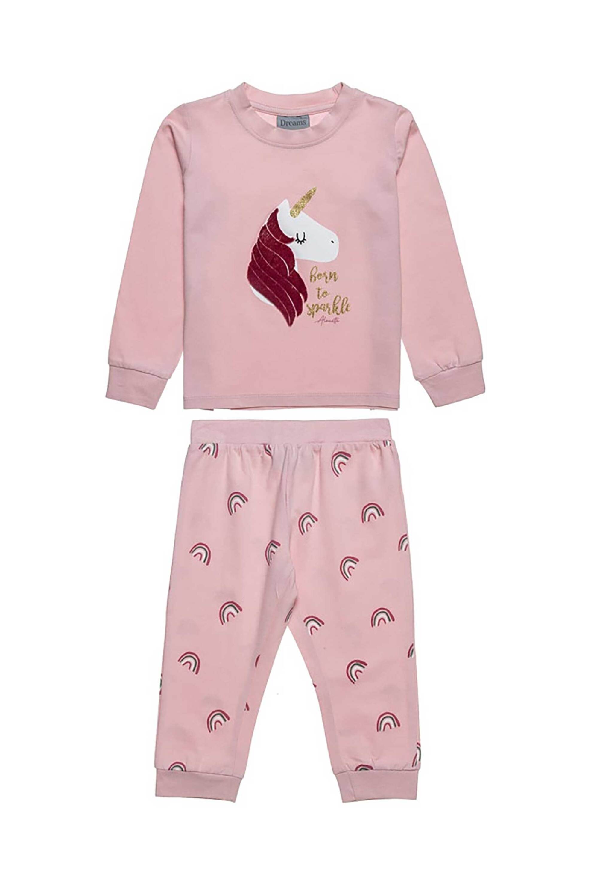 Alouette παιδική πιτζάμα μονόκερος με ανάγλυφο σχέδιο (18 μηνών-8 ετών) - 00290669 Ροζ