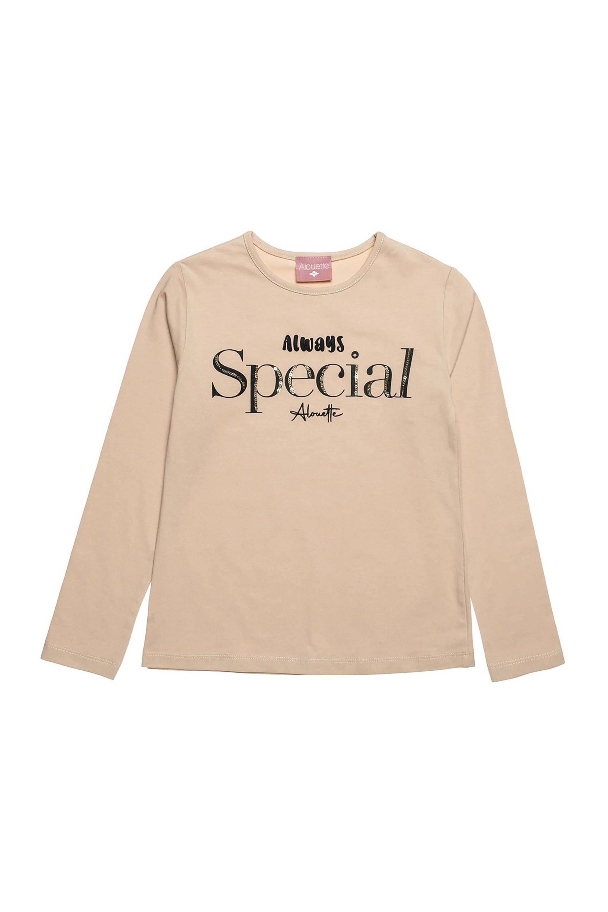 ALOUETTE Alouette παιδική μπλούζα με παγιέτες και ανάγλυφα στοιχεία - 00922875 Μπεζ