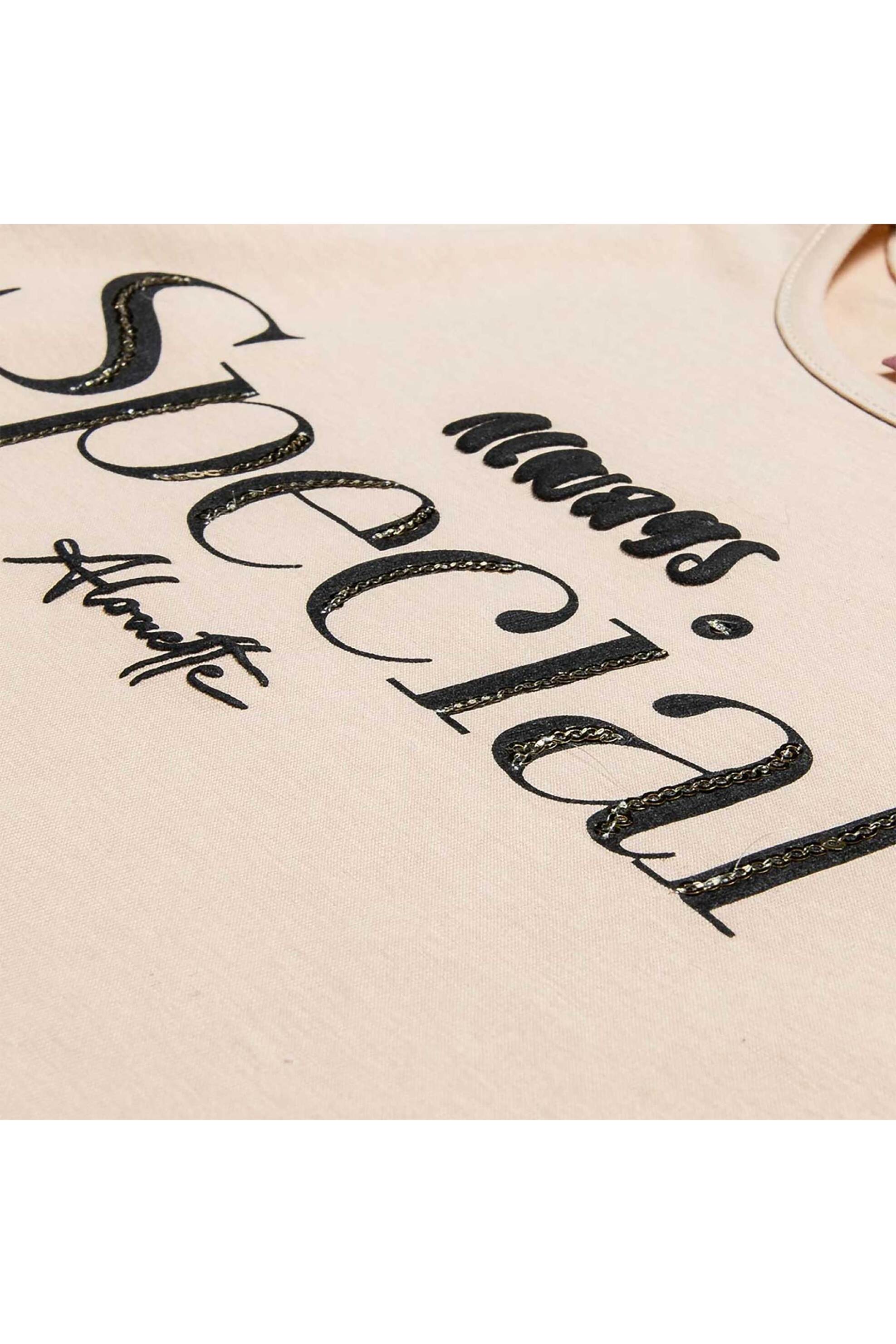 Alouette παιδική μπλούζα με παγιέτες και ανάγλυφα στοιχεία - 00922875 Μπεζ φωτογραφία