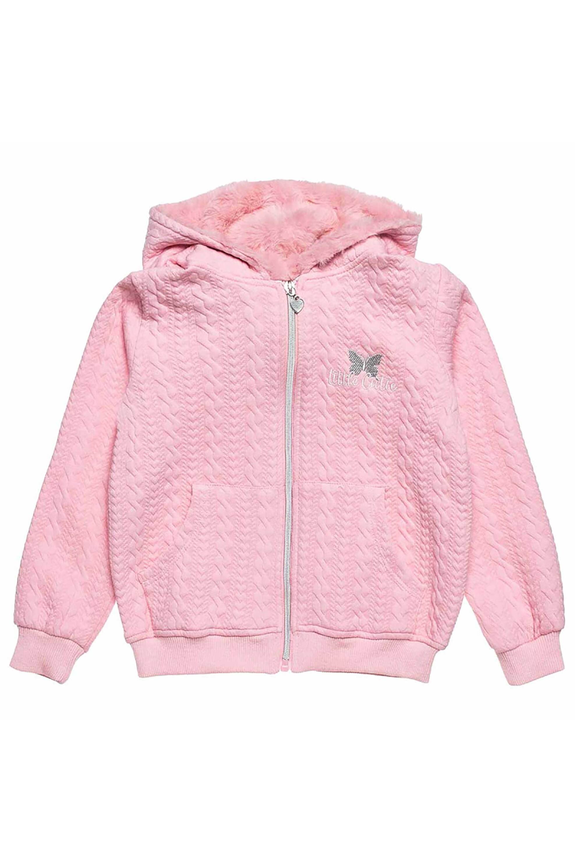 Alouette παιδική ζακέτα με ανάγλυφη υφή (12 μηνών-5 ετών) - 00261254 Ροζ