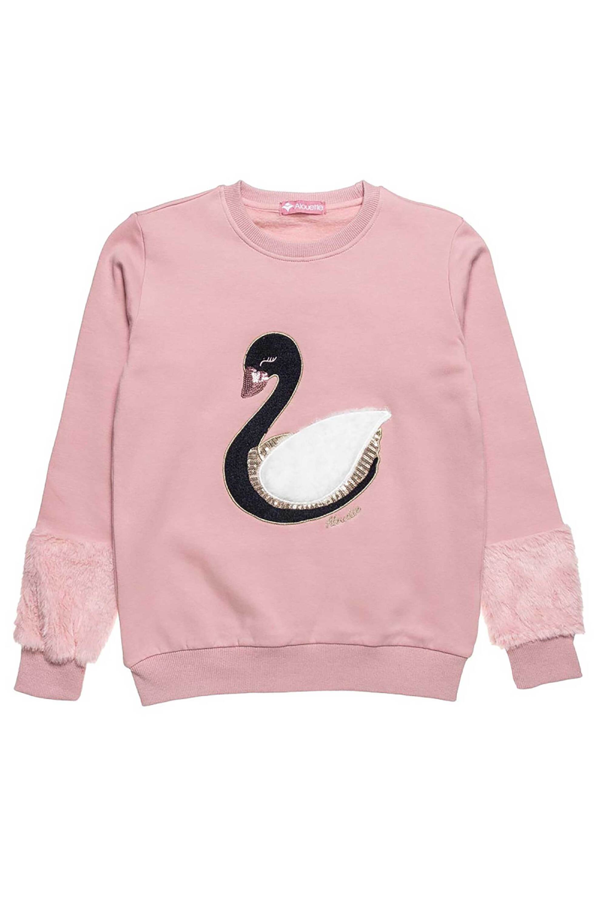 Alouette παιδική μπλούζα φούτερ με print (6-14 ετών) - 00922853 Ροζ