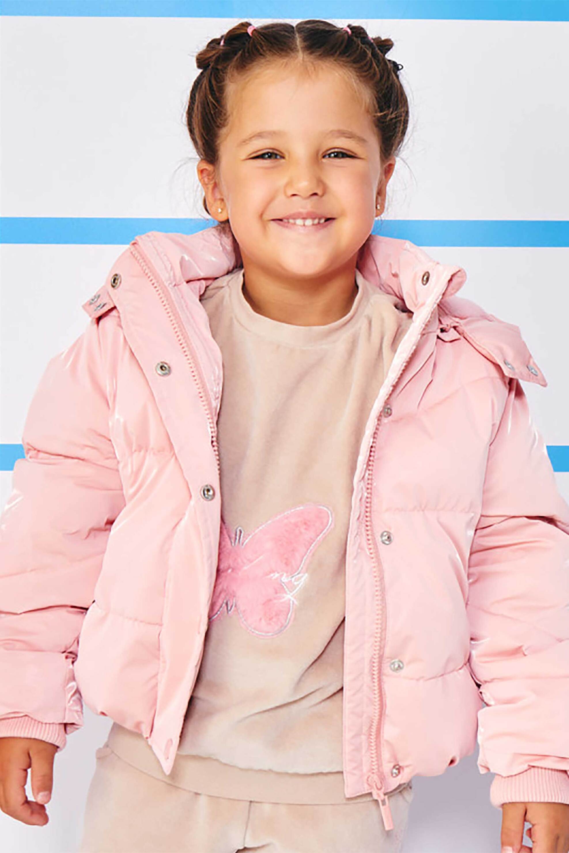 Alouette παιδικό μπουφάν με καπιτονέ σχέδιο και κουκούλα (12 μηνών-5 ετών) - 00261248 Ροζ