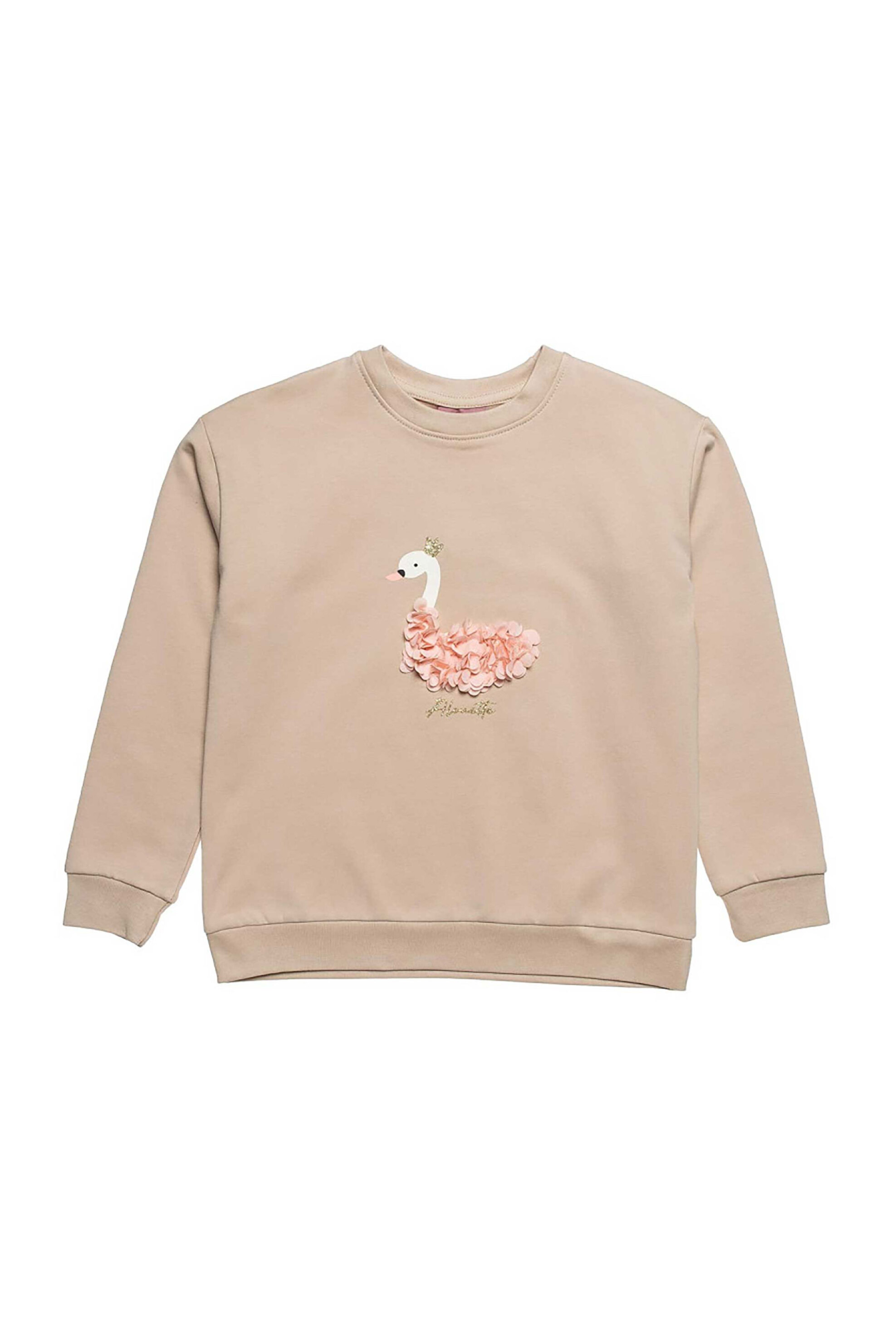 Alouette παιδική μπλούζα φούτερ με print (12 μηνών-5 ετών) - 00221610 Μπεζ