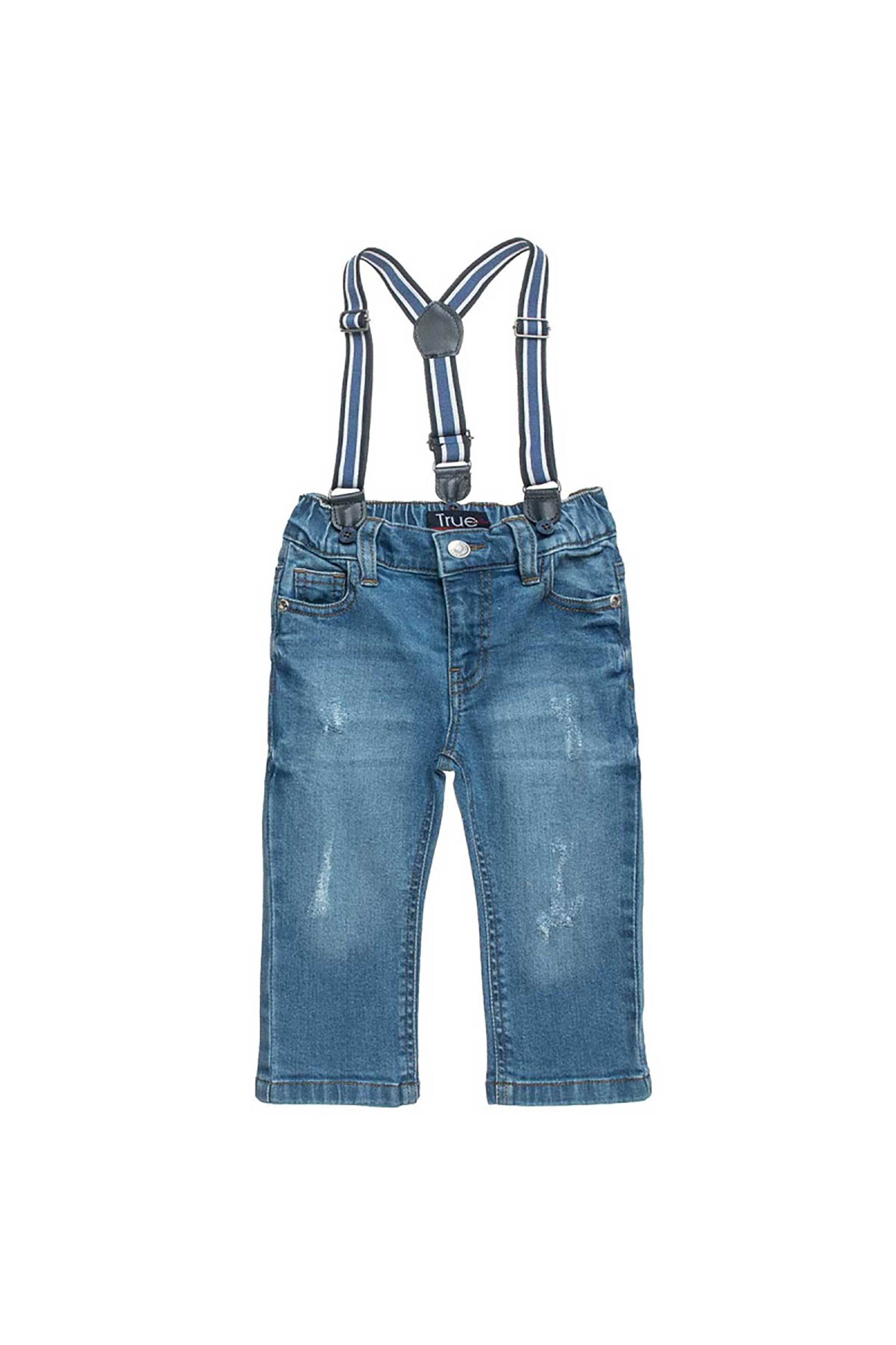 Alouette παιδικό παντελόνι τζιν με τιράντες "True Blue" (12 μηνών-5 ετών) - 00212397 Μπλε Σκούρο