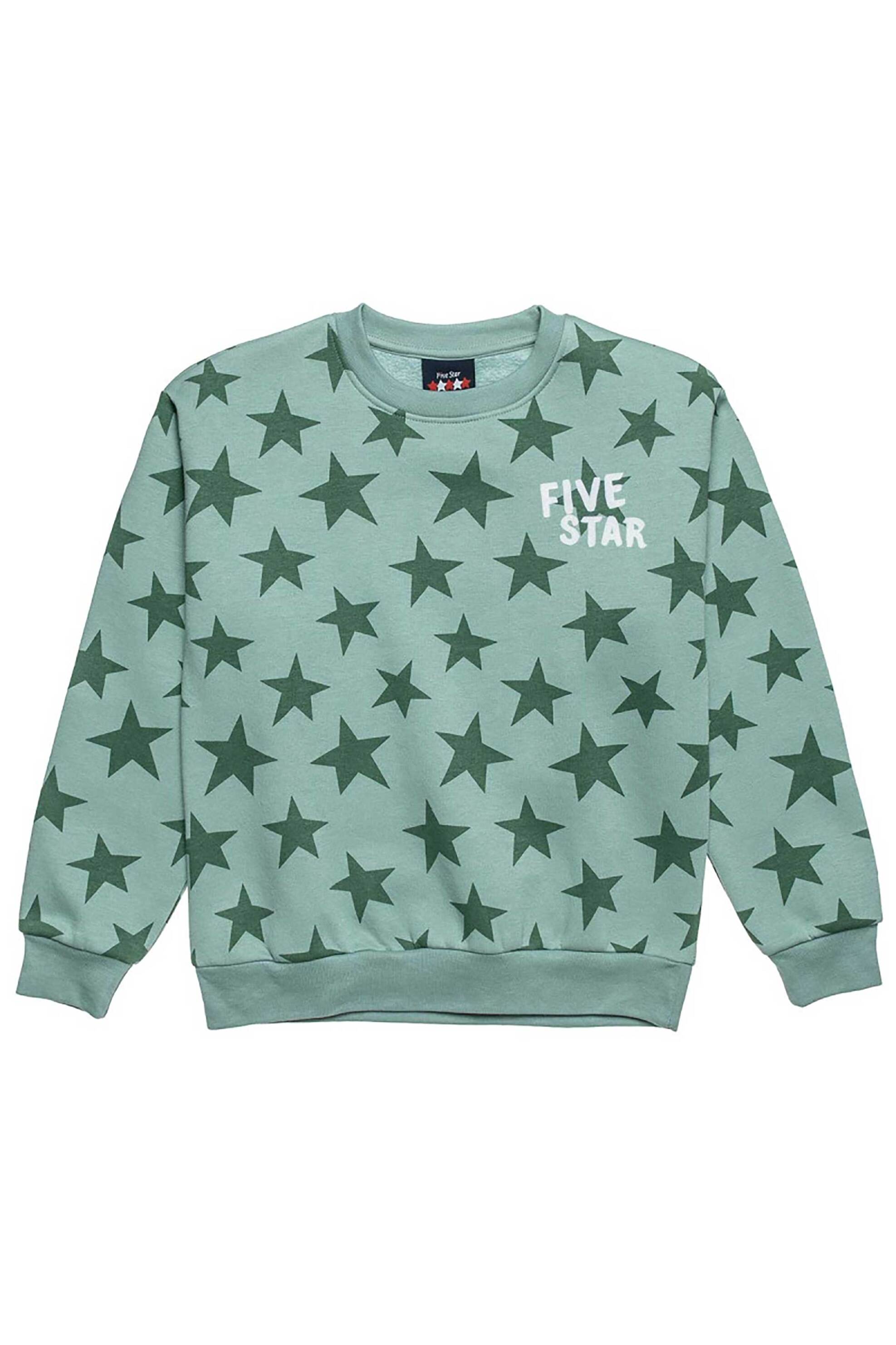 Alouette παιδική μπλούζα φούτερ με μοτίβο αστέρια "Five Star" (6-14 ετών) - 00922857 Σιελ
