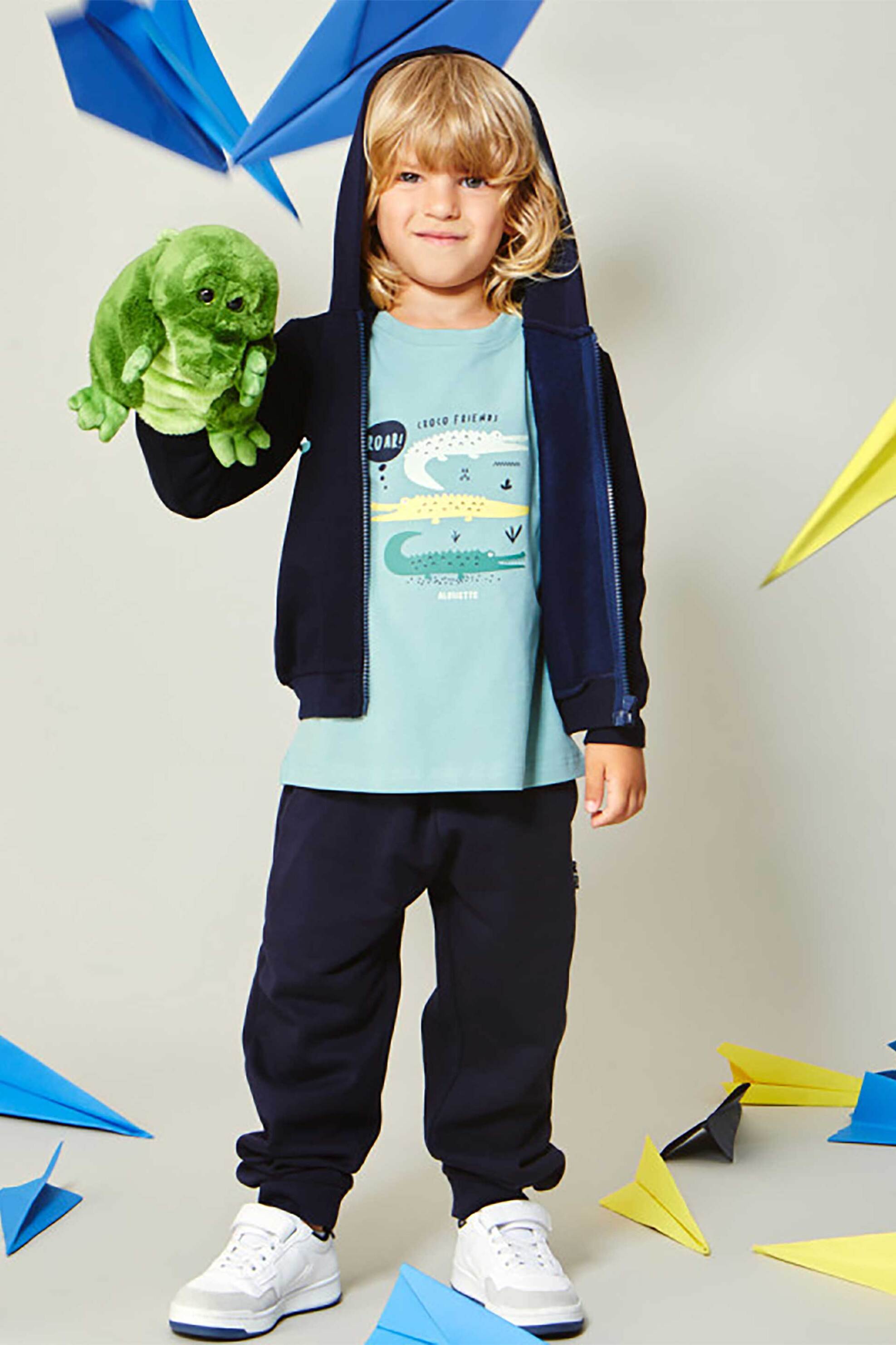 Alouette παιδική μπλούζα με print (12 μηνών-5 ετών) - 00221636 Σιελ