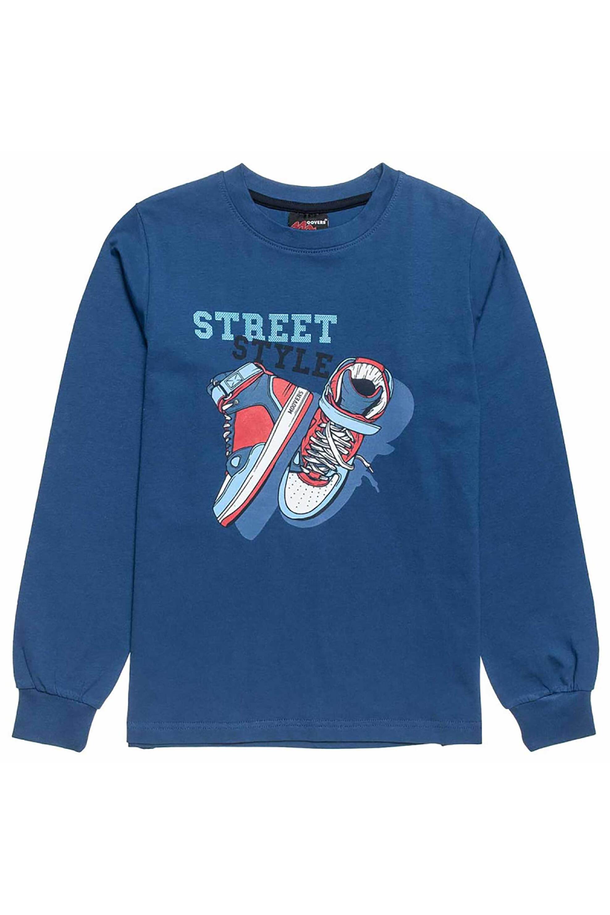 Alouette παιδική μπλούζα φούτερ με print "Moovers" (6-14 ετών) - 00922869 Μπλε