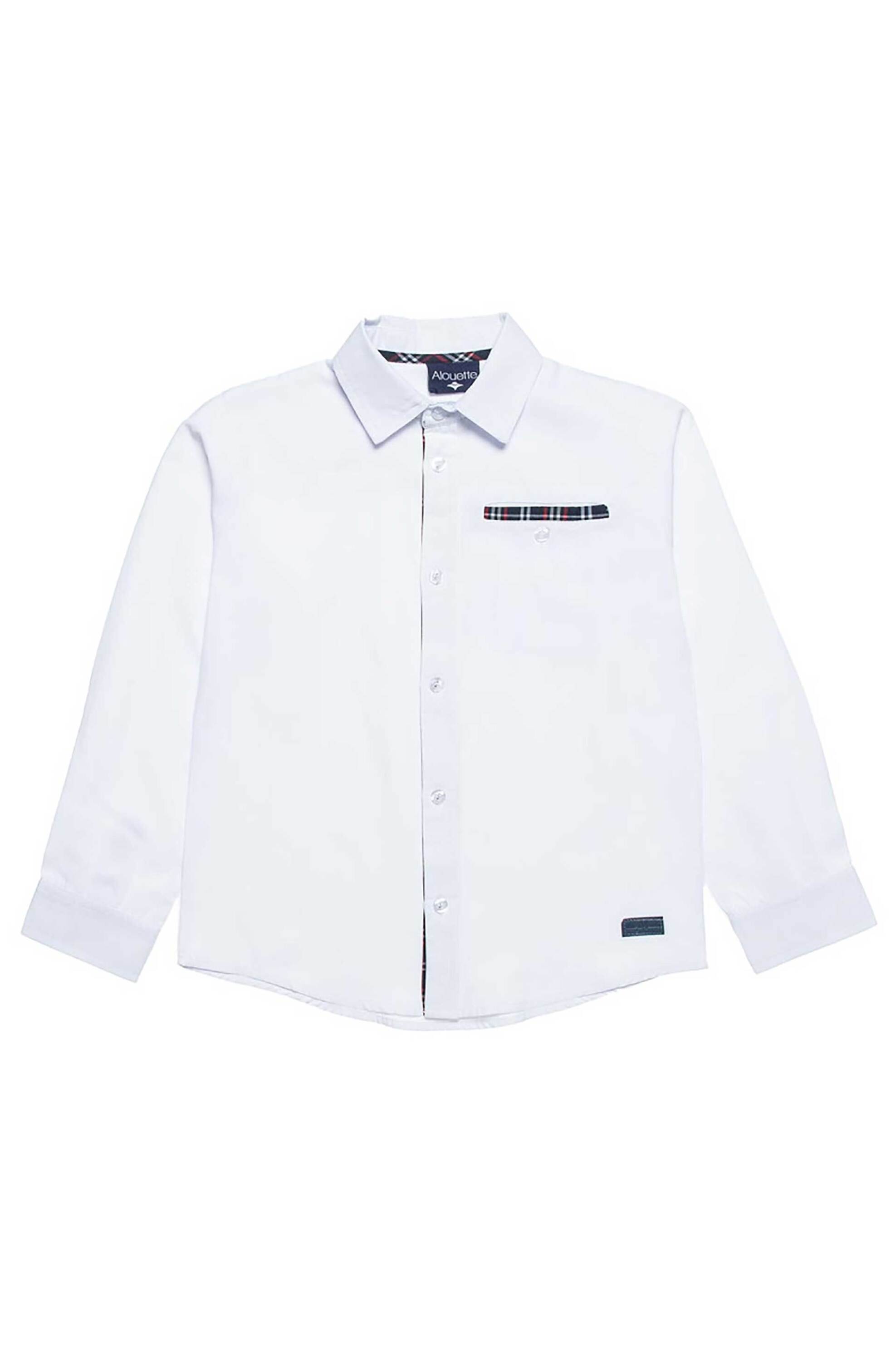 Alouette παιδικό πουκάμισο με καρό λεπτομέρειες (6-16 ετών) - 00922893 Λευκό