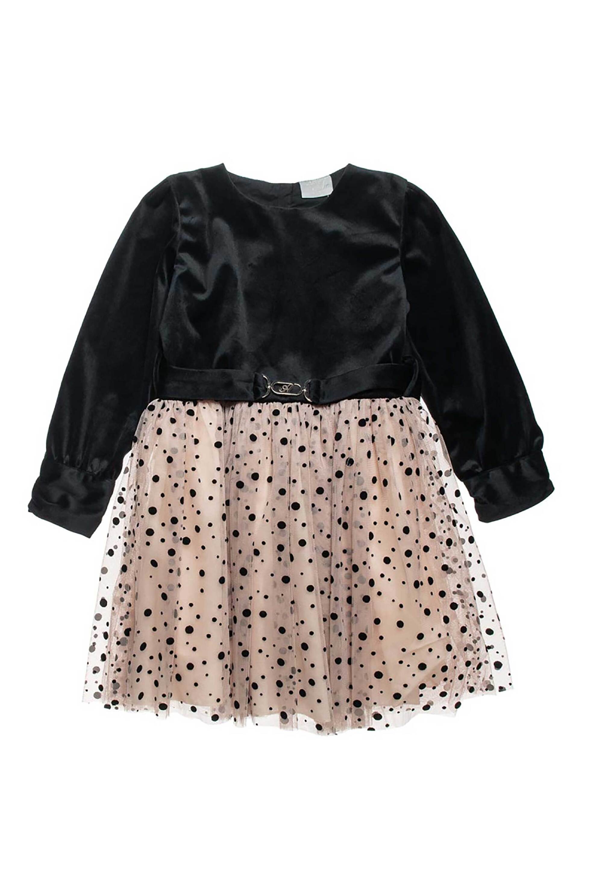 Alouette παιδικό φόρεμα βελουτέ με τούλι (6-14 ετών) - 00942138 Μαύρο