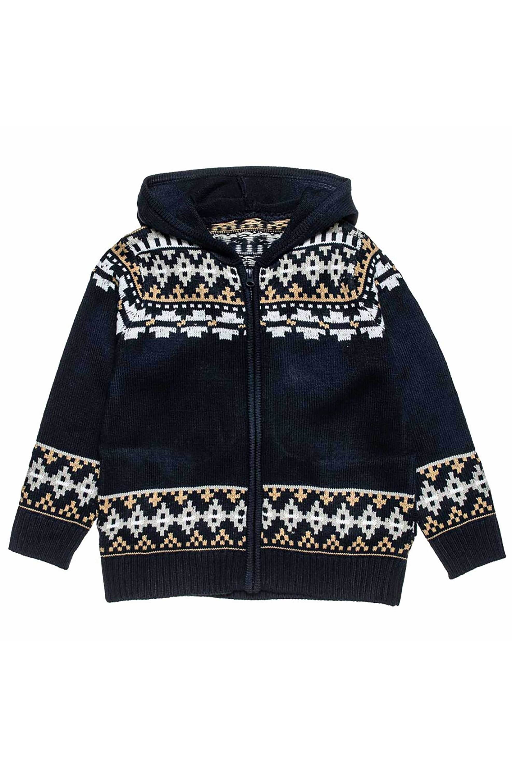 Alouette παιδική ζακέτα με γεωμετρικό σχέδιο (6-14 ετών) - 00961699 Μπλε Σκούρο