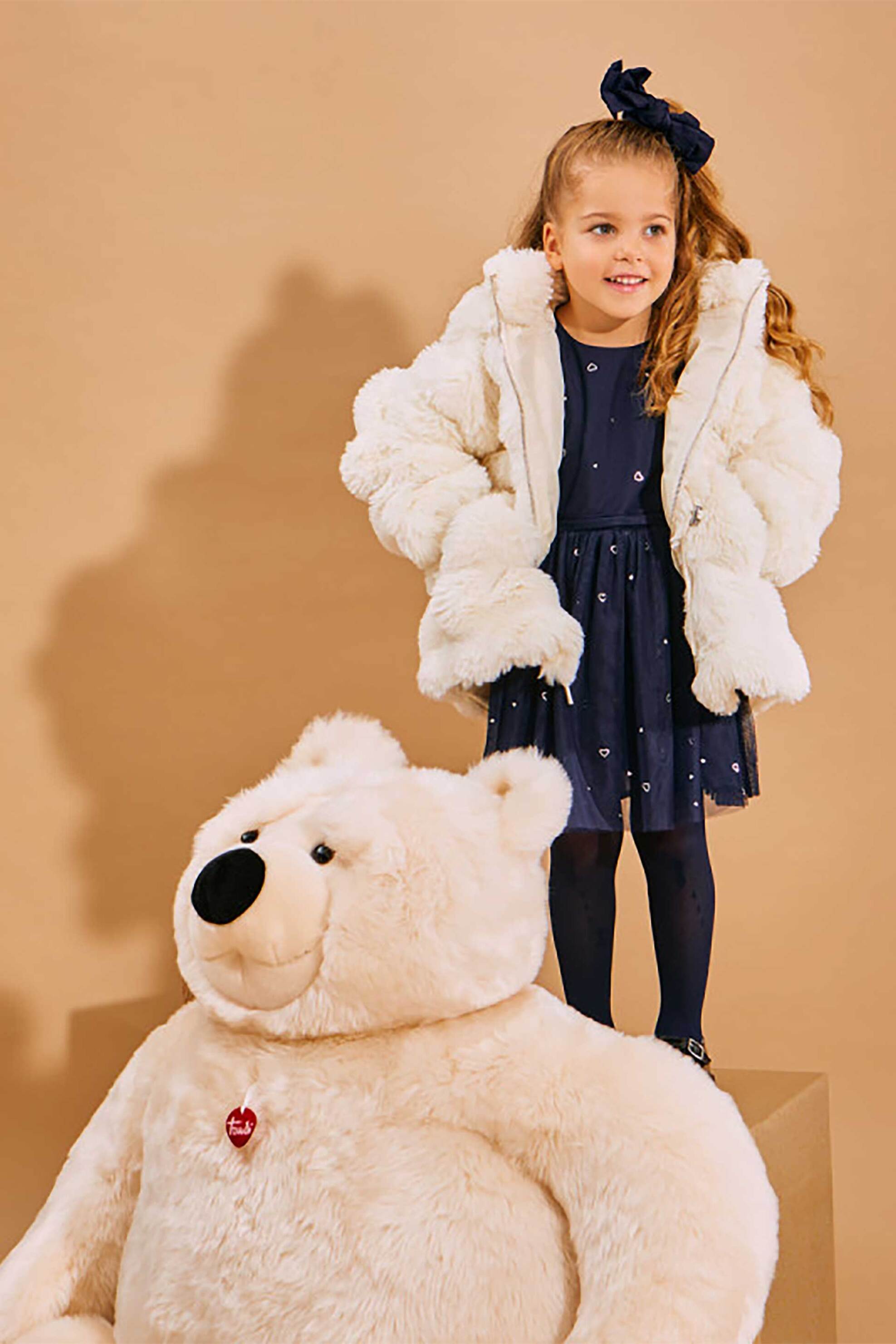 Alouette παιδική ζακέτα απο faux γούνα (18 μηνών-5 ετών) - 00261265 Εκρού
