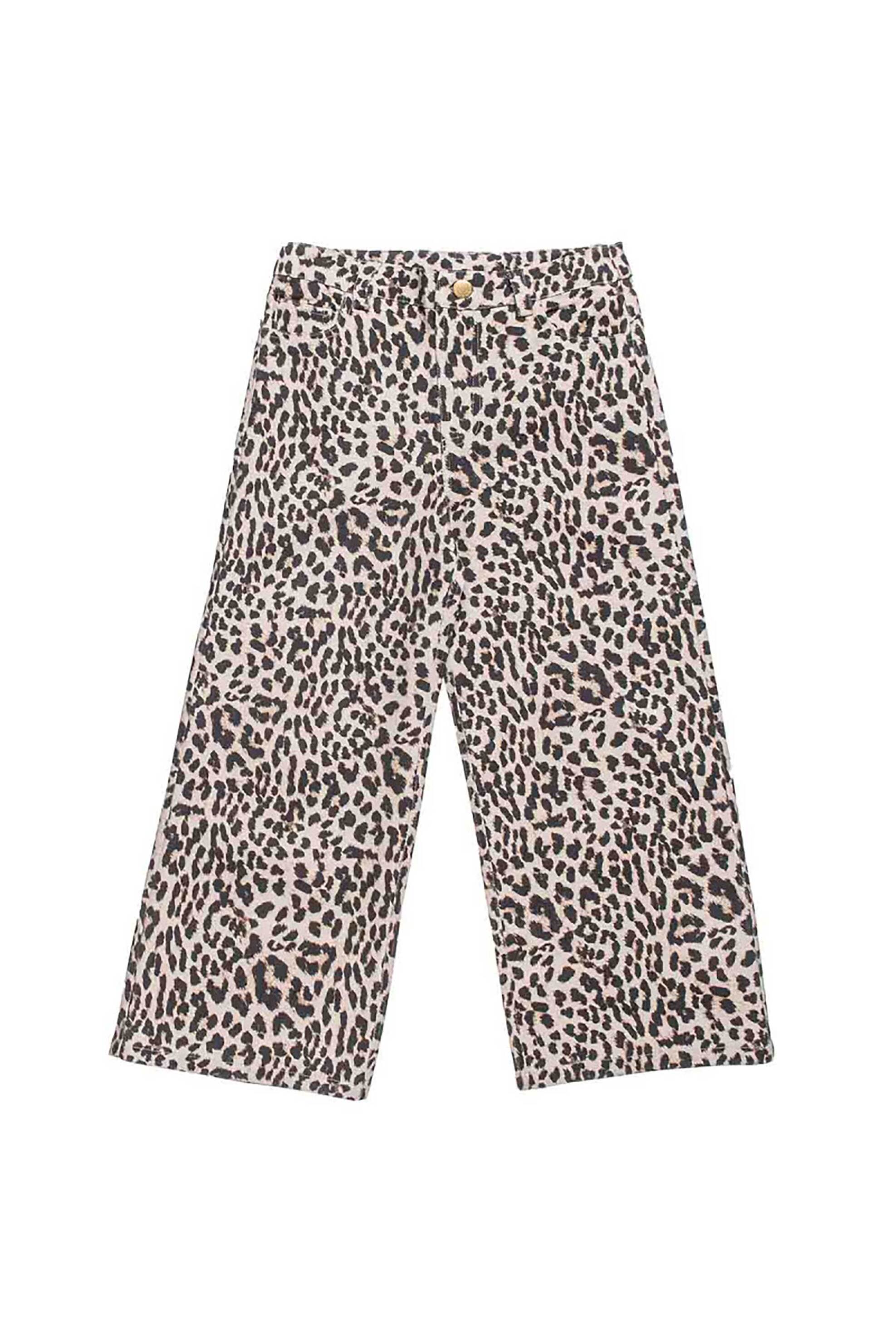 Alouette παιδικό παντελόνι τζιν με animal print Wide Leg (6-14 ετών) - 00913593 Γκρι