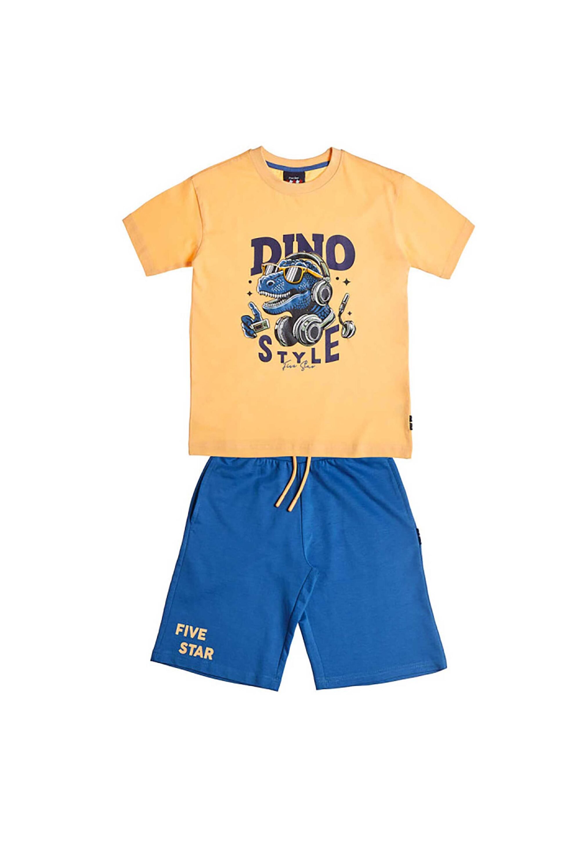 Alouette σετ παιδική μπλούζα και βερμούδα "Five Star" (2 τεμάχια) - 00970676 Μουσταρδί