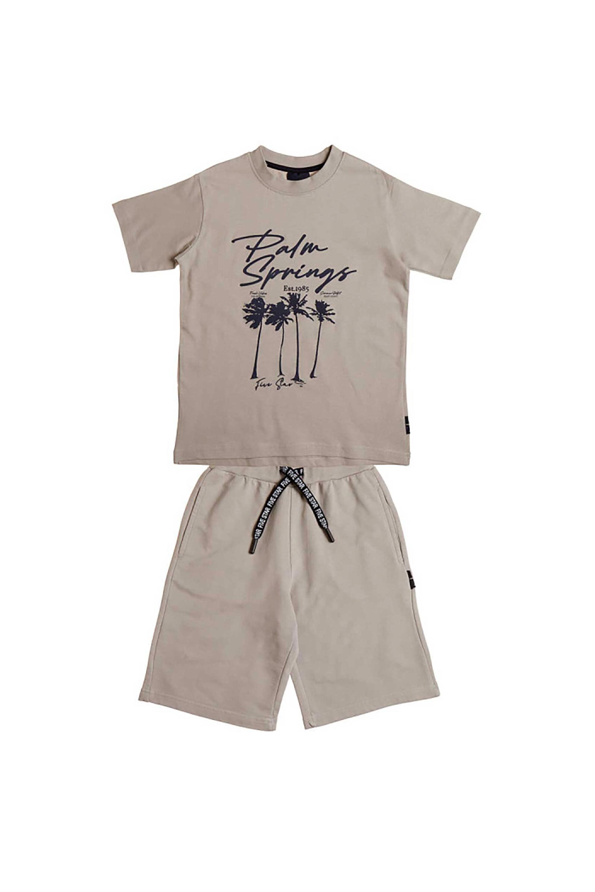 Alouette σετ παιδική μπλούζα και βερμούδα "Five Star" (2 τεμάχια) - 00970681 Μπεζ