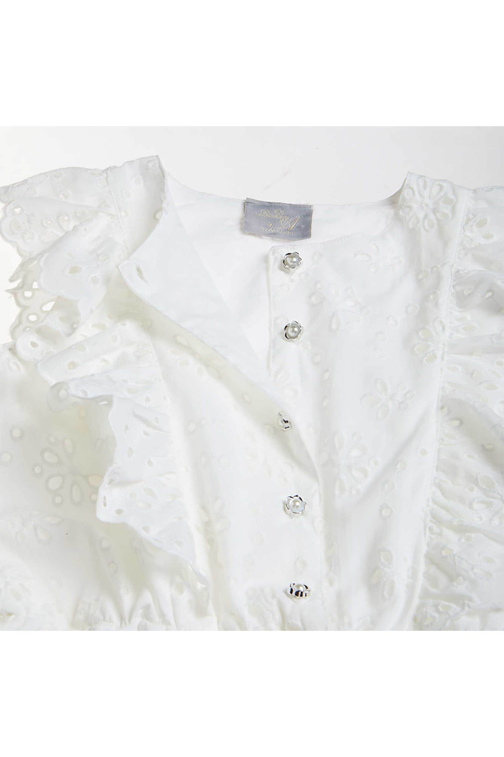 Alouette παιδική ολόσωμη φόρμα σορτς με διάτρητα κεντήματα (12 μηνών-5 ετών) - 00212450 Λευκό φωτογραφία