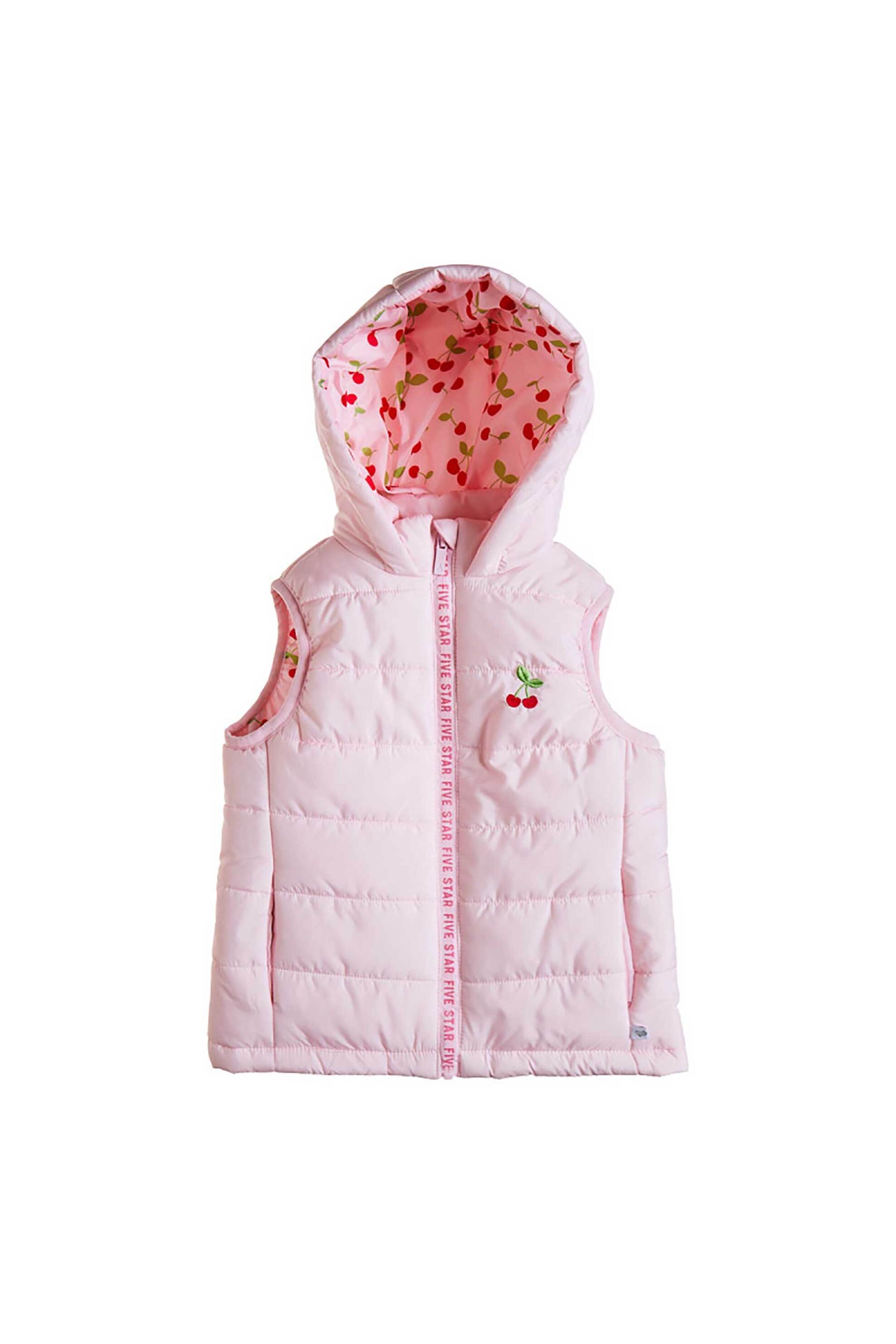 Alouette παιδικό γιλέκο μπουφάν με κέντημα "Five Star" (2 μηνών-5 ετών) - 00251610 Ροζ