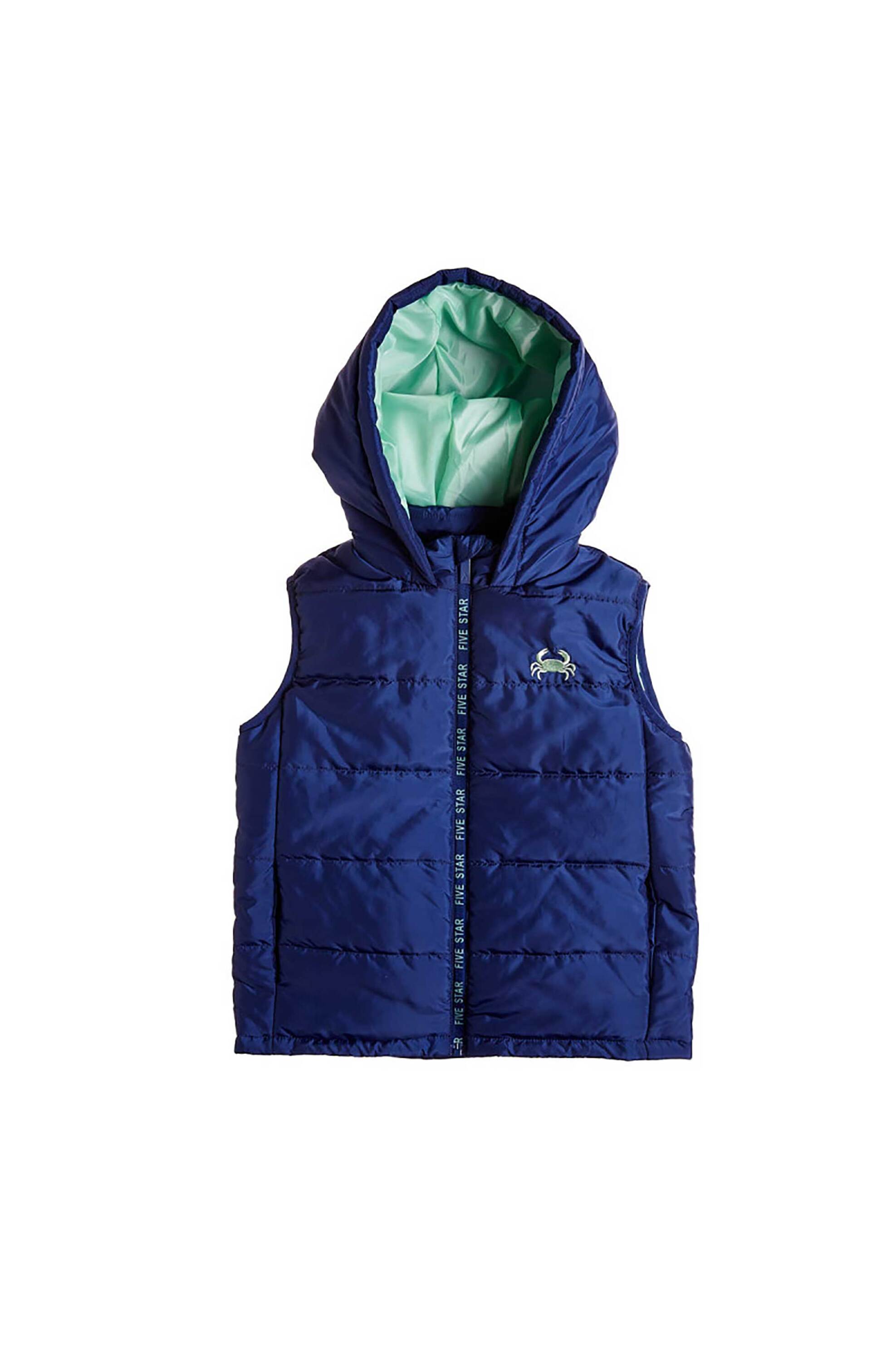 Alouette παιδικό γιλέκο μπουφάν με κέντημα "Five Star" (6-16 ετών) - 00952982 Μπλε Σκούρο