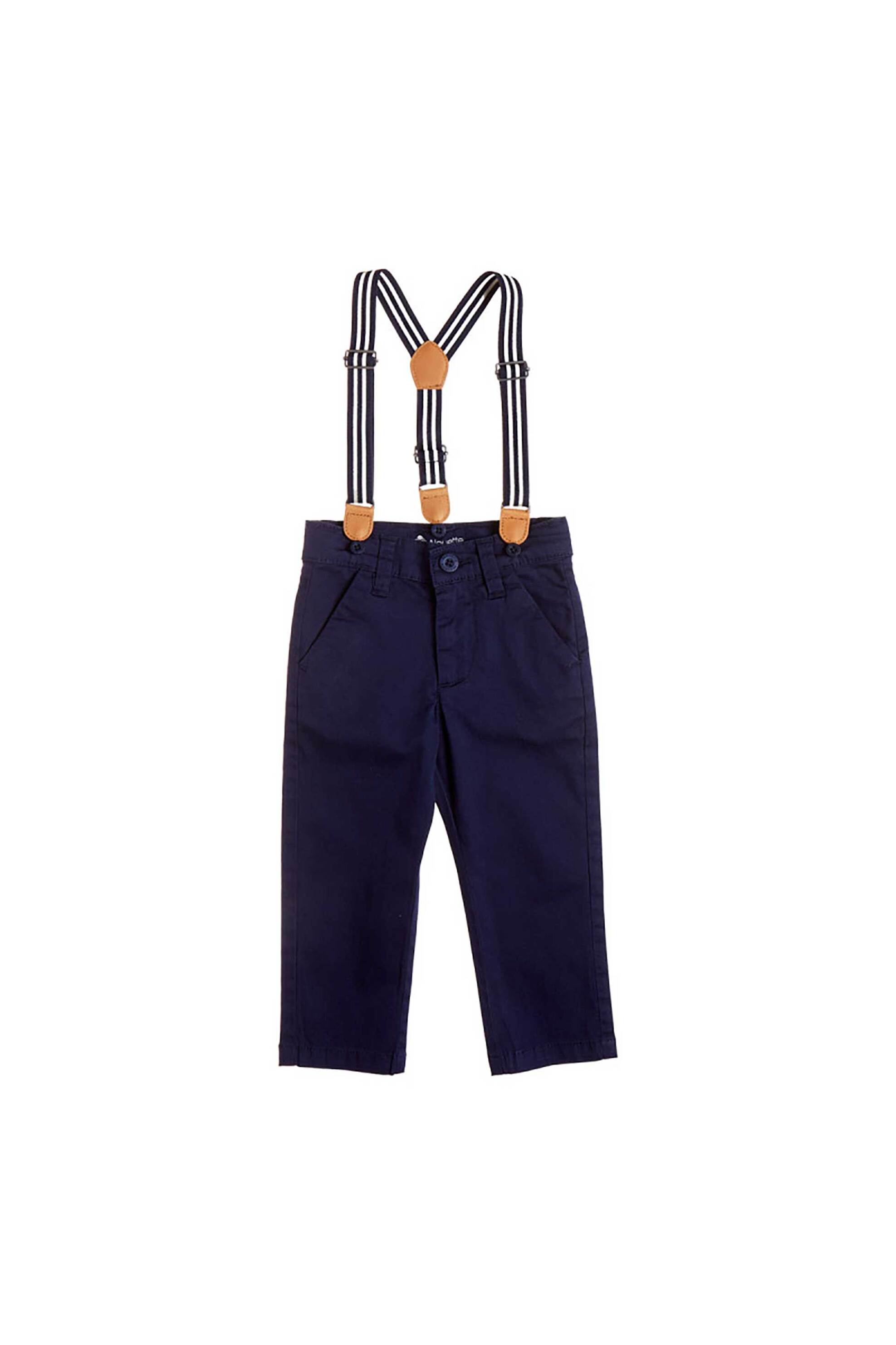 ALOUETTE Alouette παιδικό παντελόνι chino με τιράντες (12 μηνών-5 ετών) - 00212447 Μπλε Σκούρο