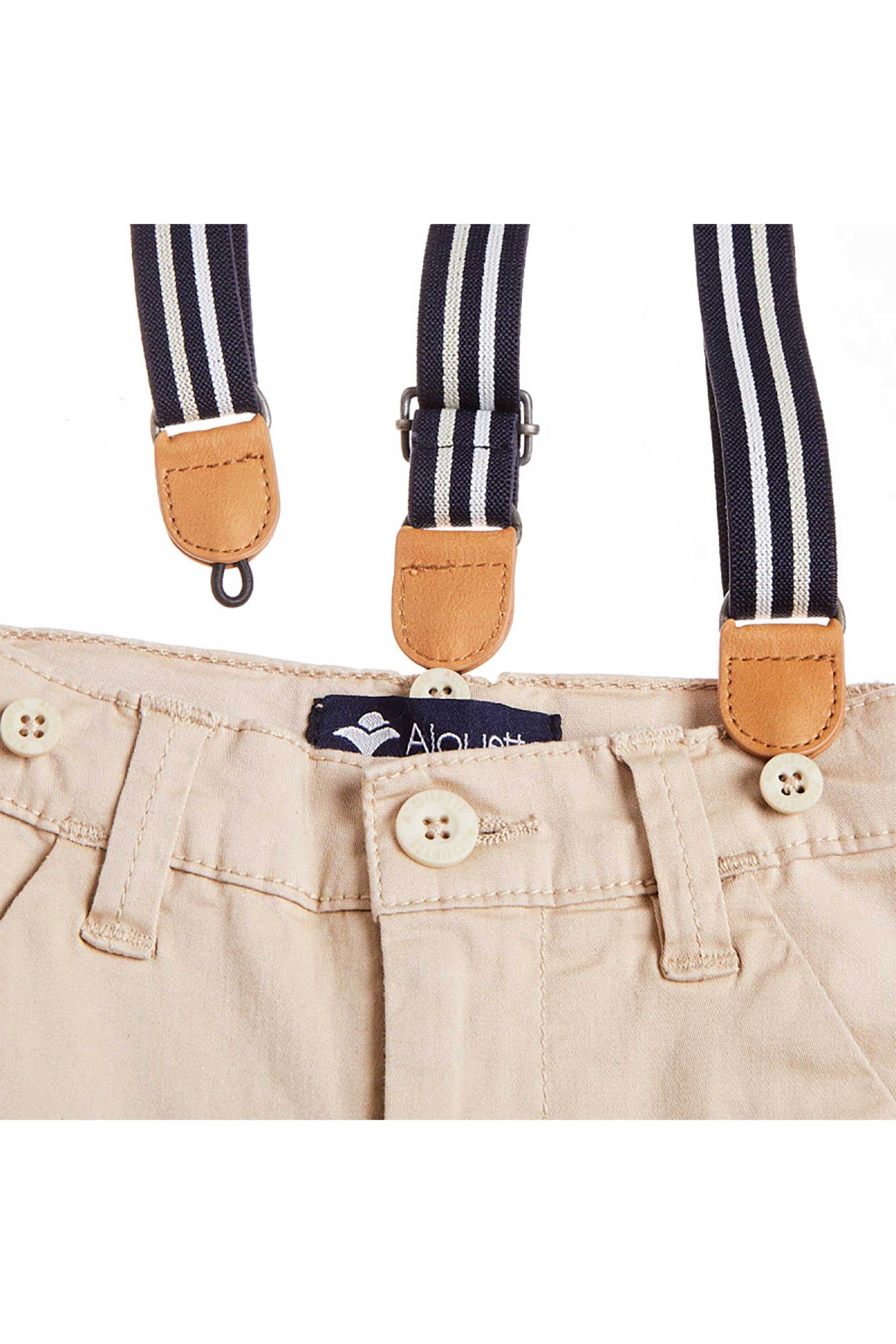 Alouette παιδικό παντελόνι chino με τιράντες (12 μηνών-5 ετών) - 00212448 Μπεζ φωτογραφία