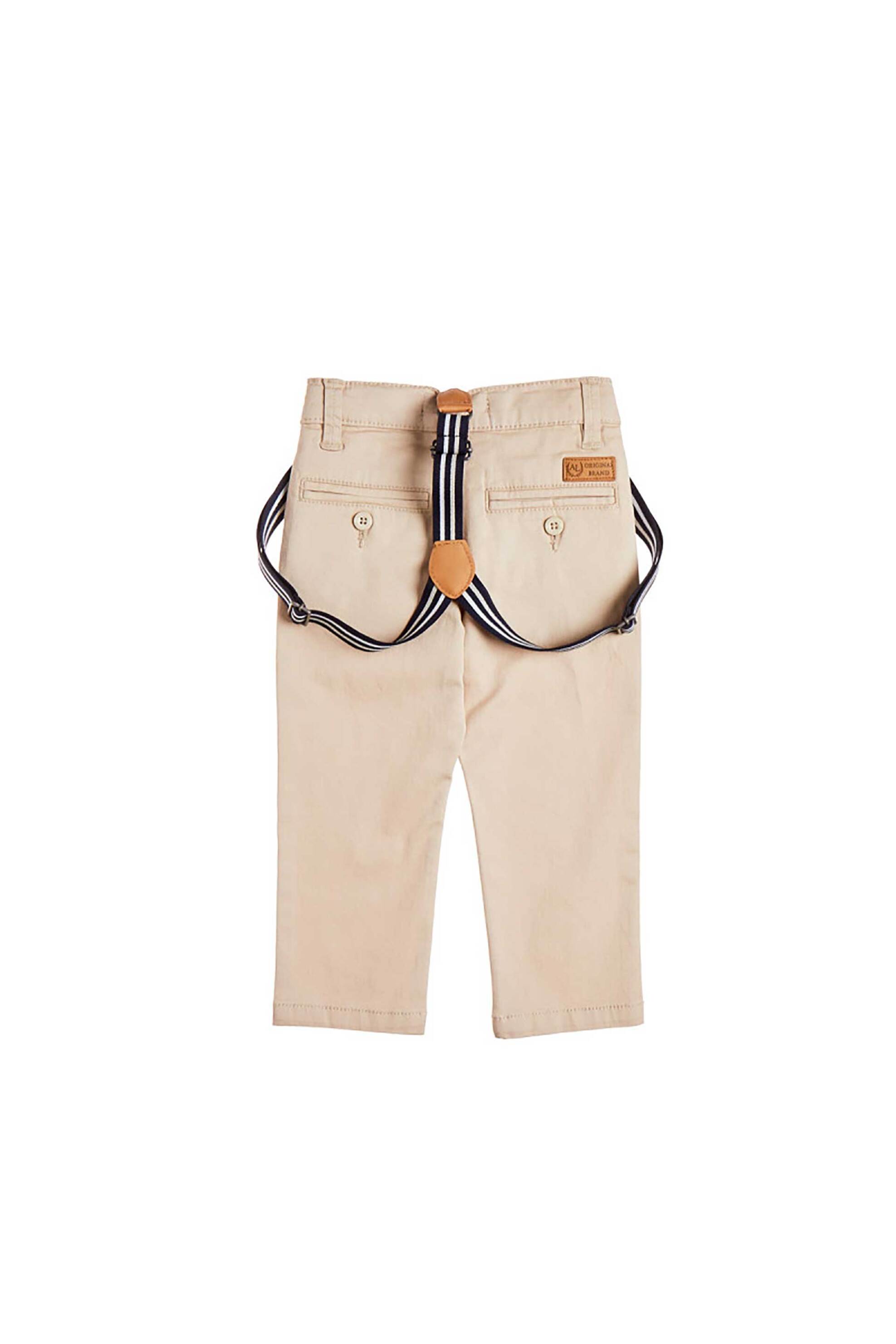 Alouette παιδικό παντελόνι chino με τιράντες (12 μηνών-5 ετών) - 00212448 Μπεζ φωτογραφία