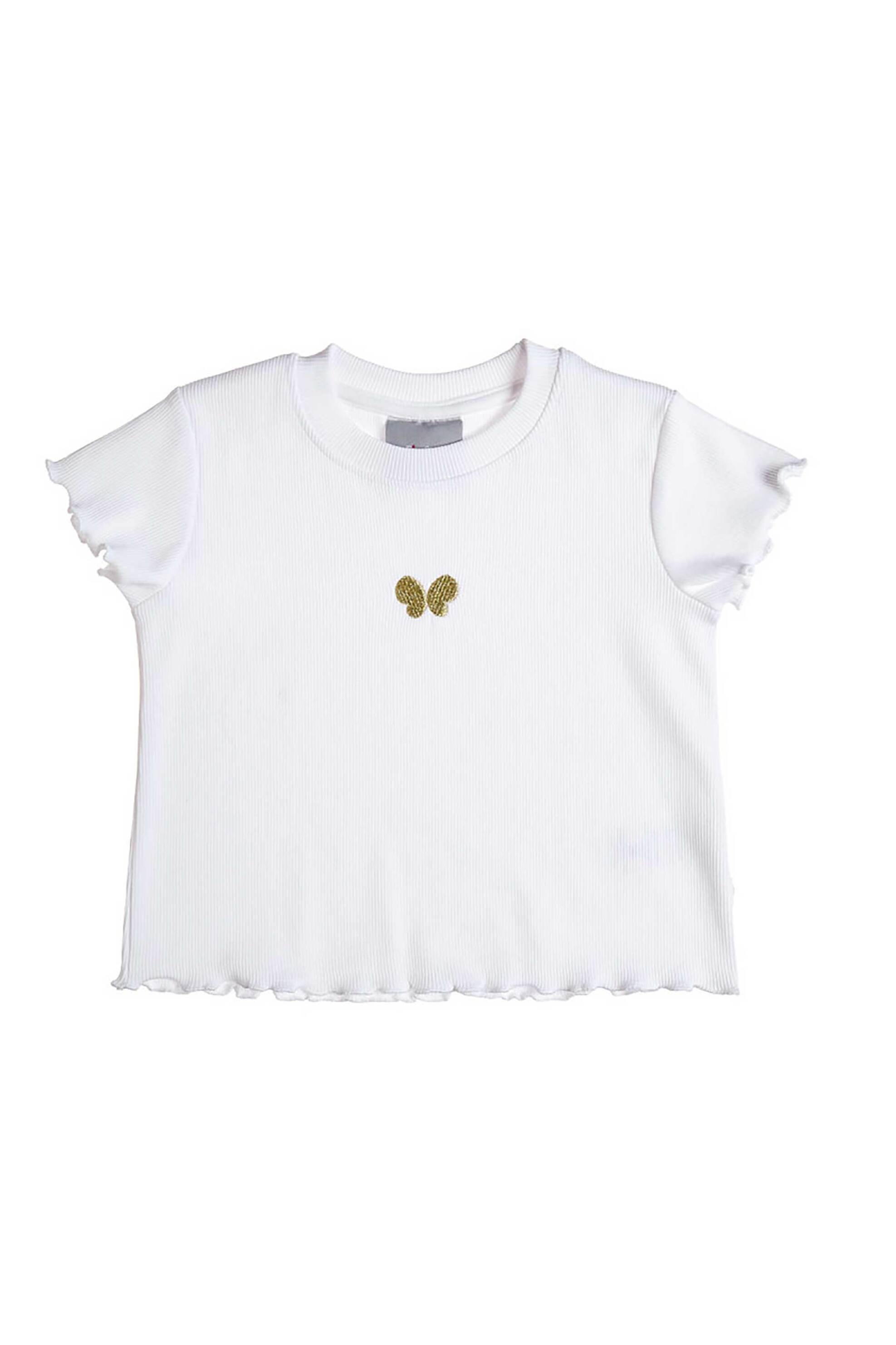 Alouette παιδική μπλούζα με μεταλλιζέ κέντημα "Five Star" (2 μηνών-5 ετών) - 00251632 Λευκό