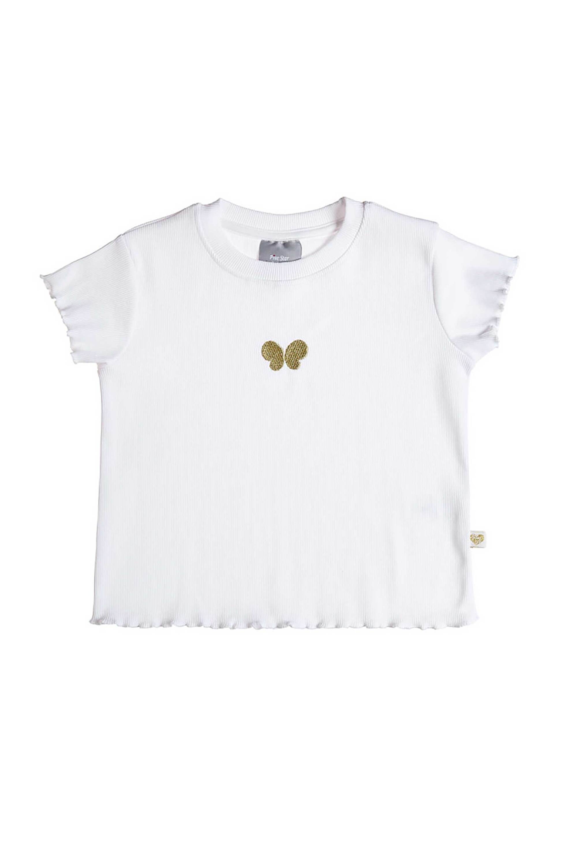 Alouette παιδική μπλούζα με μεταλλιζέ κέντημα "Five Star" (6-16 ετών) - 00953008 Λευκό