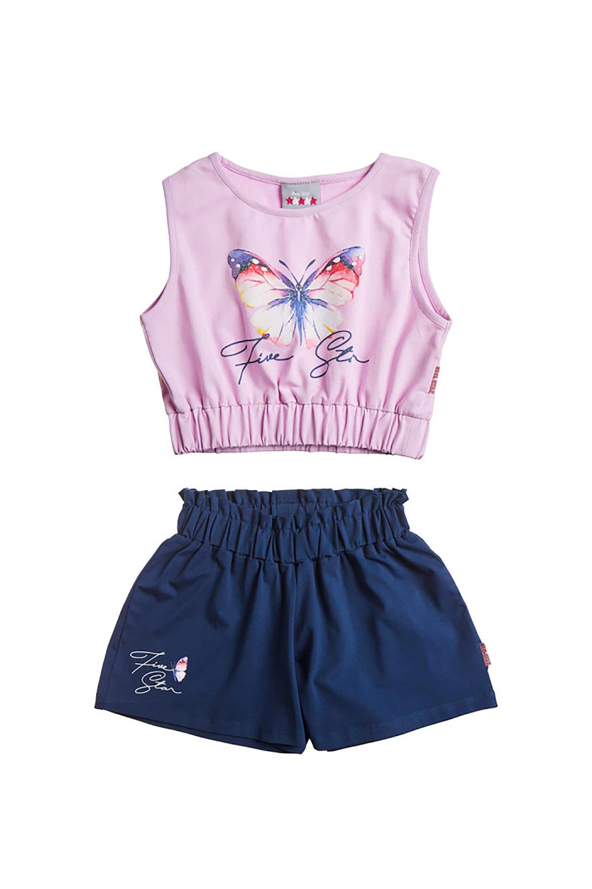 Alouette παιδικό σετ crop top και σορτς "Five Star" (2 τεμάχια) - 00970663 Λιλά