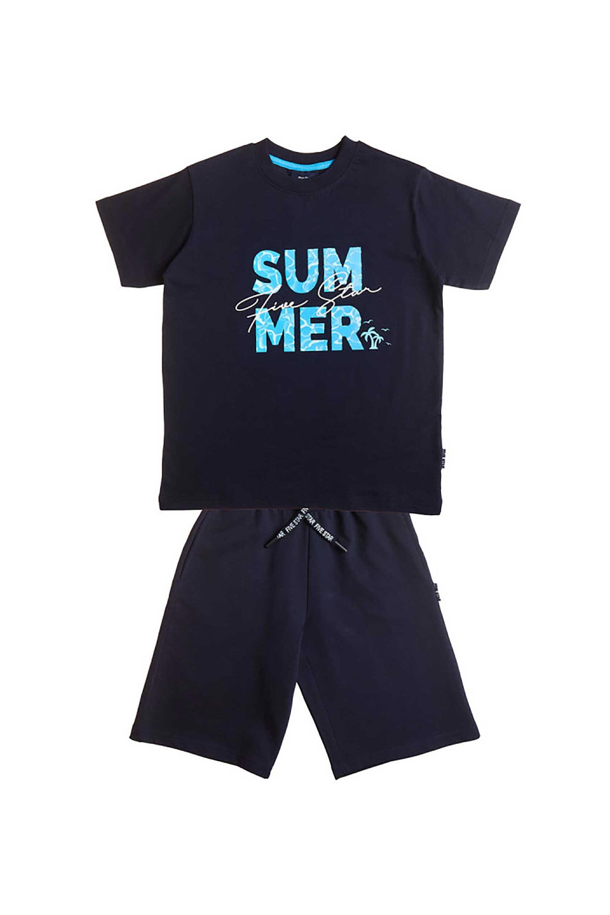 Alouette σετ παιδική μπλούζα και βερμούδα "Five Star" (2 τεμάχια) - 00970679 Μπλε Σκούρο