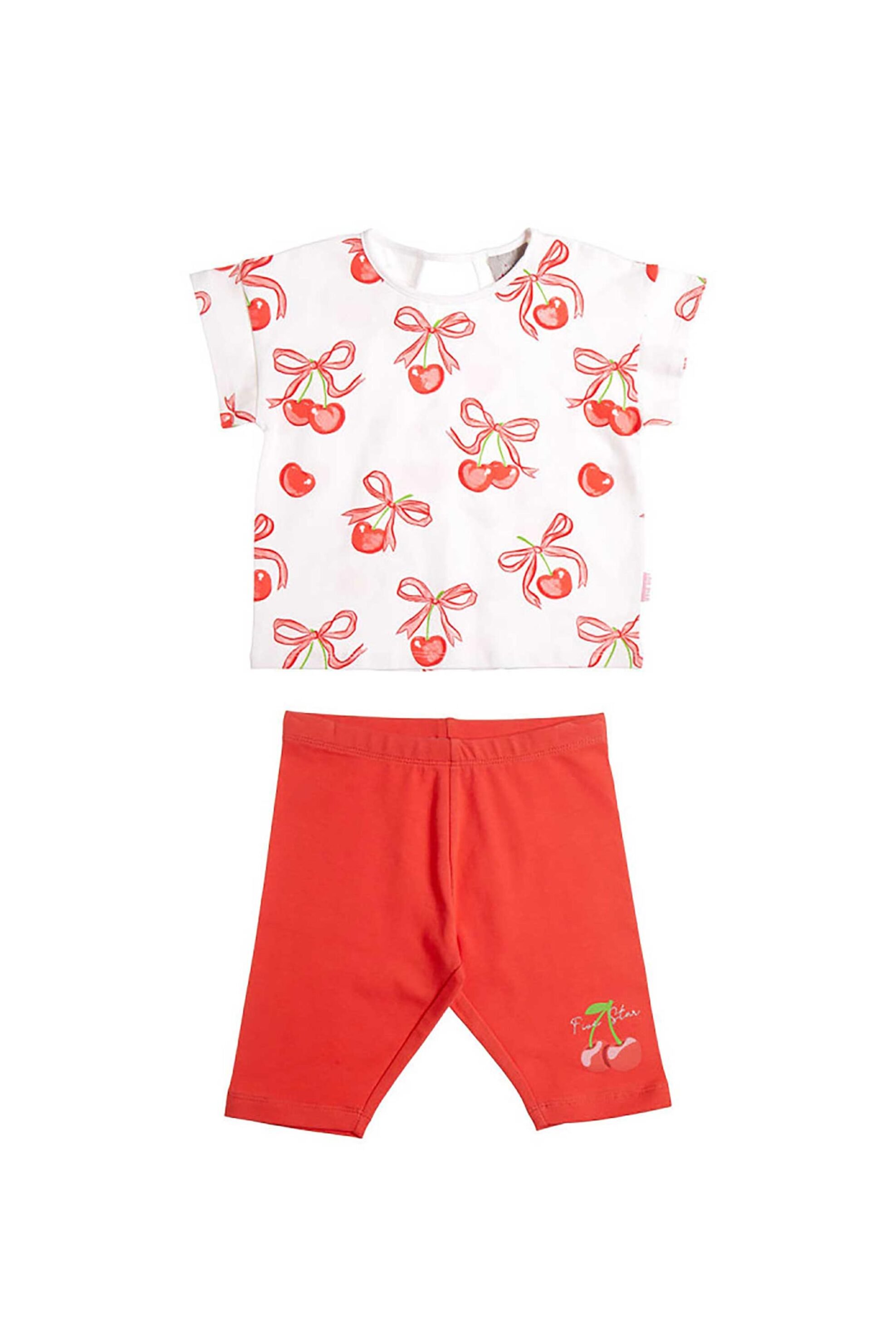 Alouette σετ παιδική μπλούζα και κολάν biker "Five Star" (3 τεμάχια) - 00270770 Λευκό