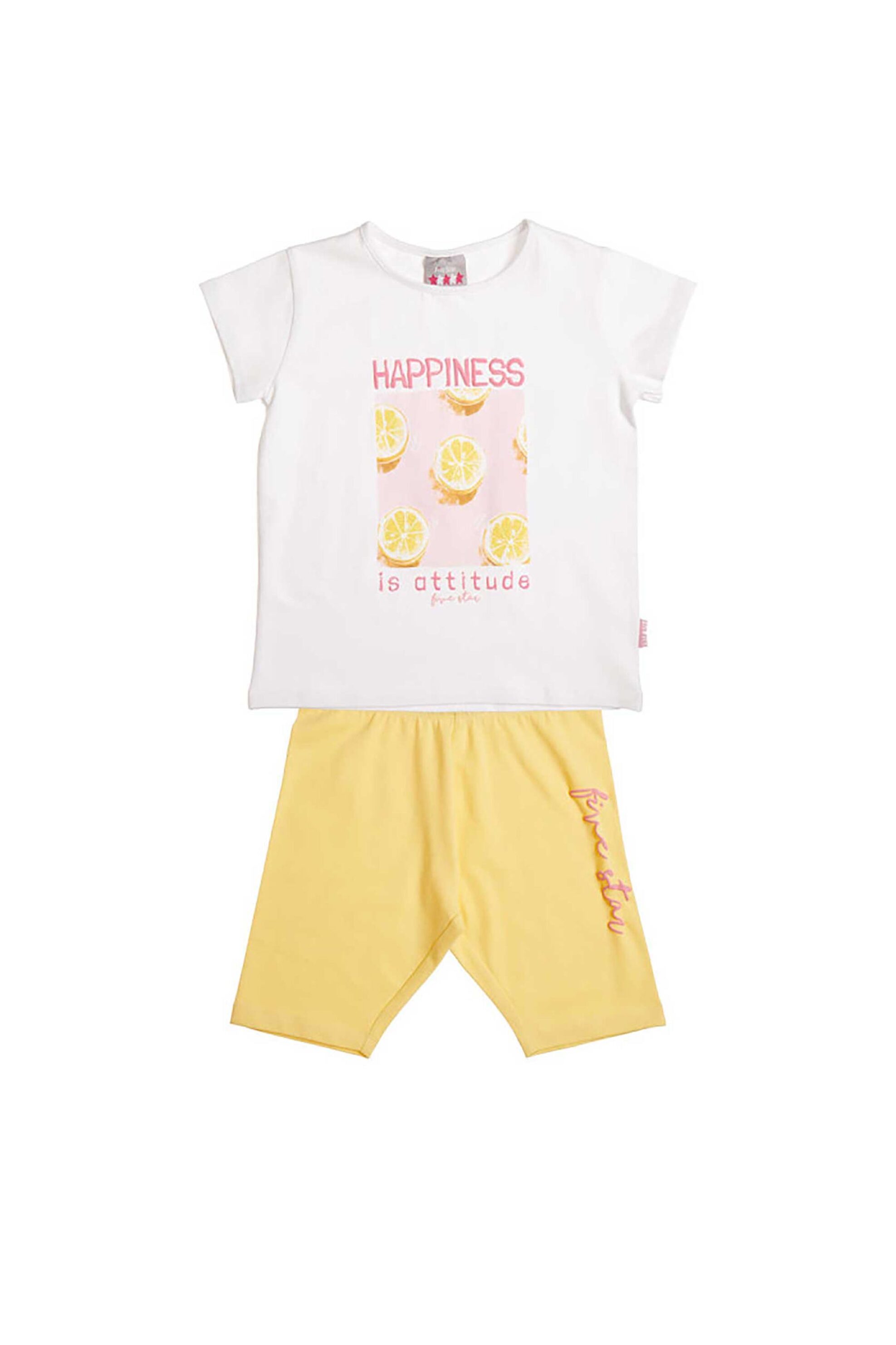 Alouette σετ παιδική μπλούζα με κολάν και biker "Five Star" (3 τεμάχια) - 00970666 Λευκό φωτογραφία