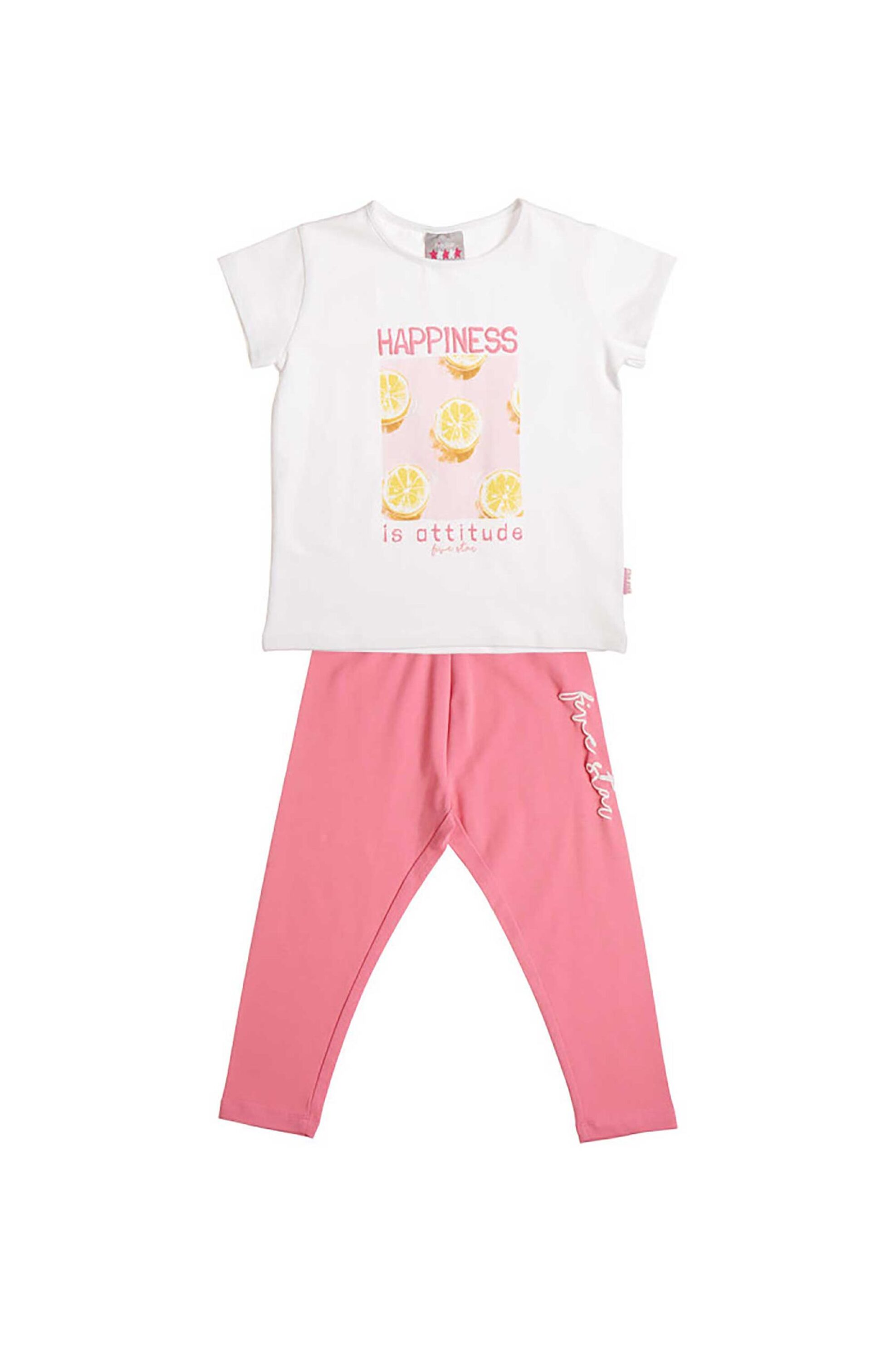 Alouette σετ παιδική μπλούζα με κολάν και biker "Five Star" (3 τεμάχια) - 00970666 Λευκό φωτογραφία