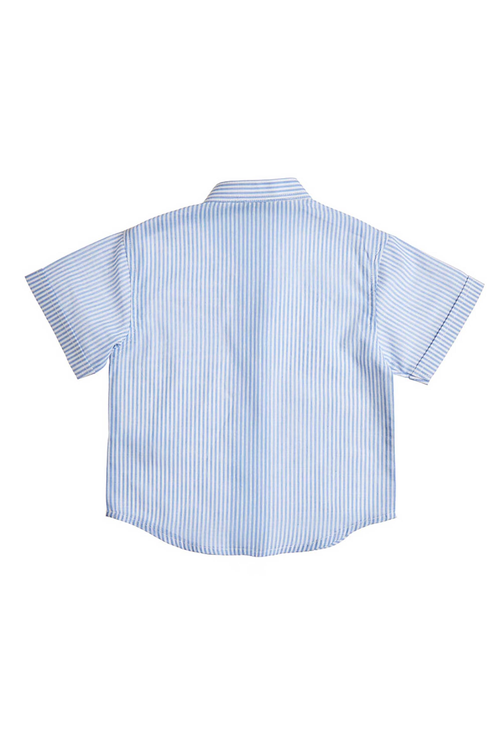 Alouette παιδικό πουκάμισο με ριγέ σχέδιο και μάο γιακά (12 μηνών-5 ετών) - 00251636 Μπλε φωτογραφία