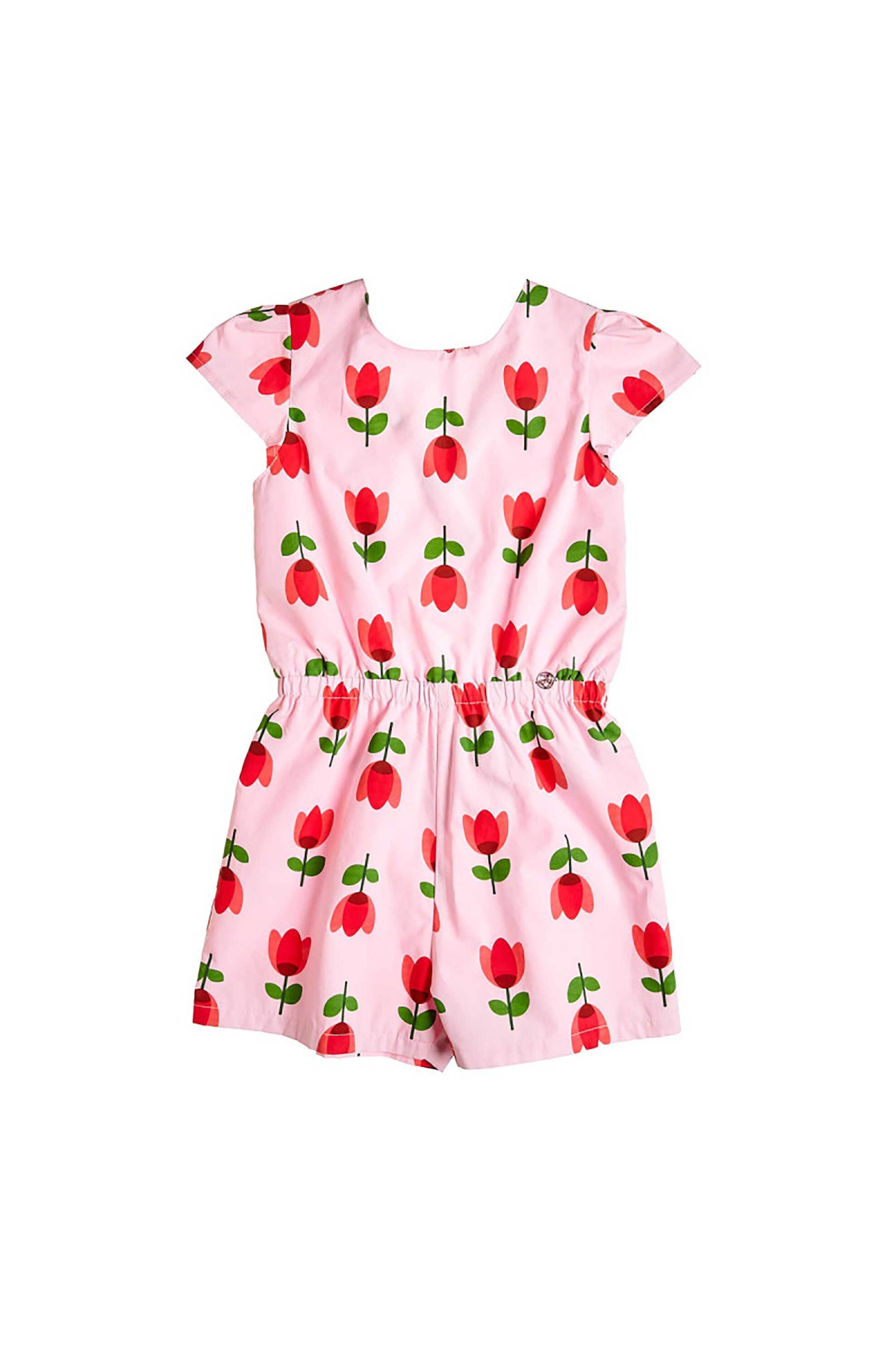 Alouette παιδική ολόσωμη φόρμα σορτς με ανοιχτή πλάτη (6 -12 ετών) - 00913650 Ροζ