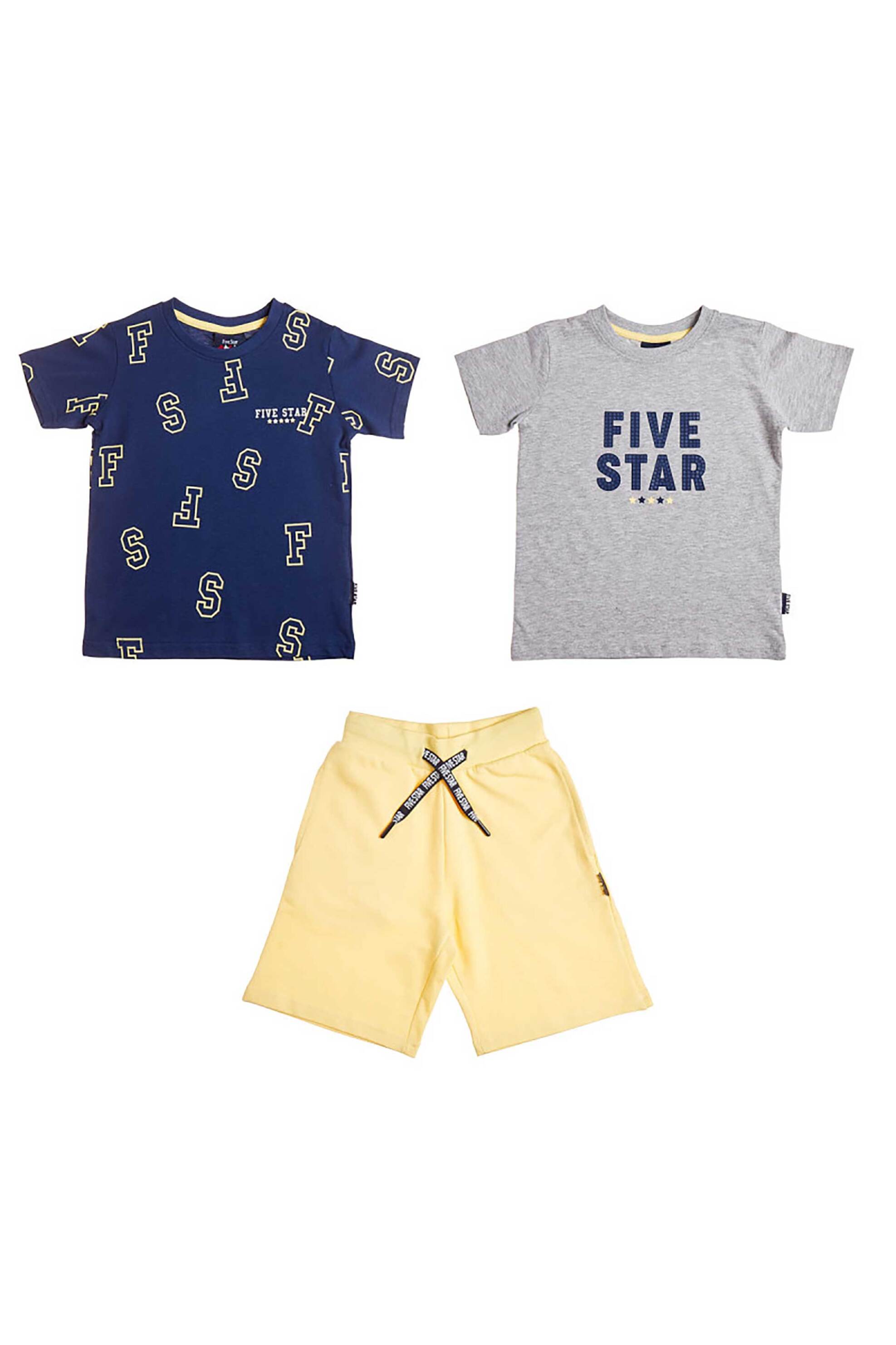 Alouette σετ παιδική μπλούζα και βερμούδα "Five Star" (3 τεμάχια) - 00270781 Μπεζ