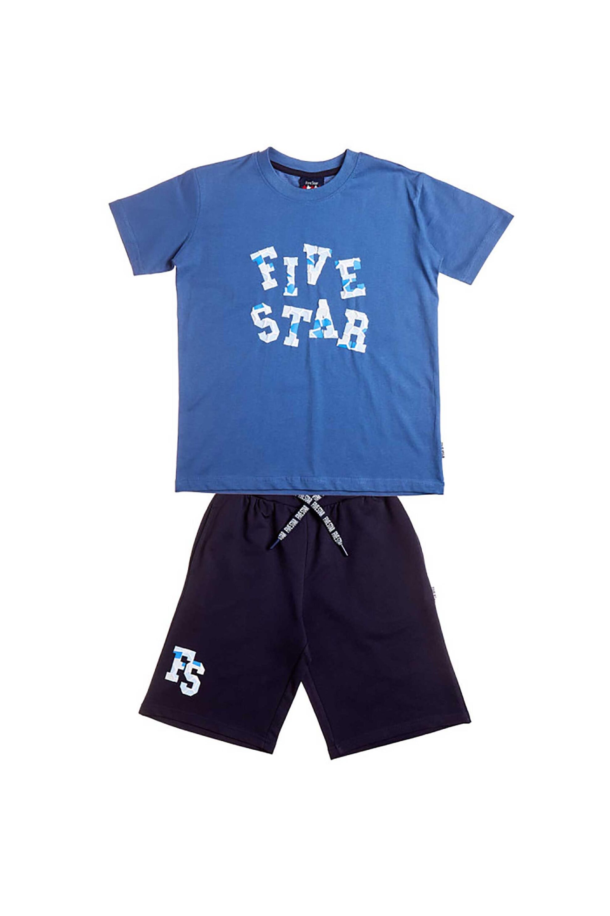 Alouette σετ παιδική μπλούζα και βερμούδα "Five Star" (2 τεμάχια) - 00970678 Μπλε