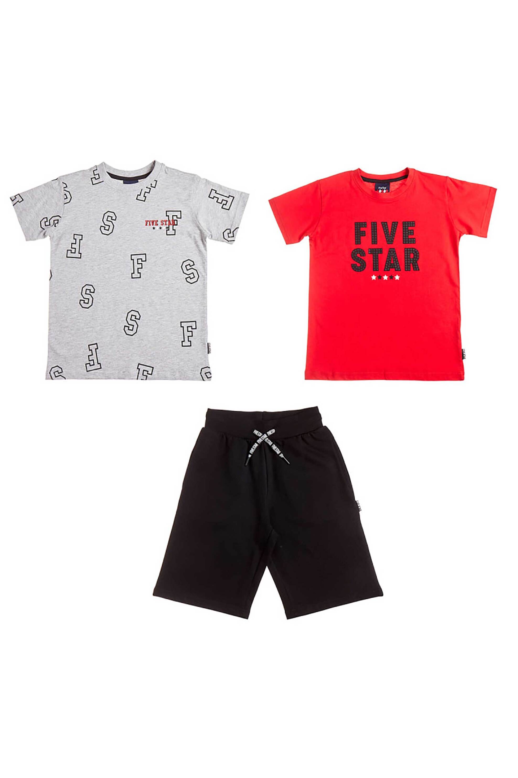 Alouette σετ παιδική μπλούζα και βερμούδα "Five Star" (3 τεμάχια) - 00970677 Μπεζ