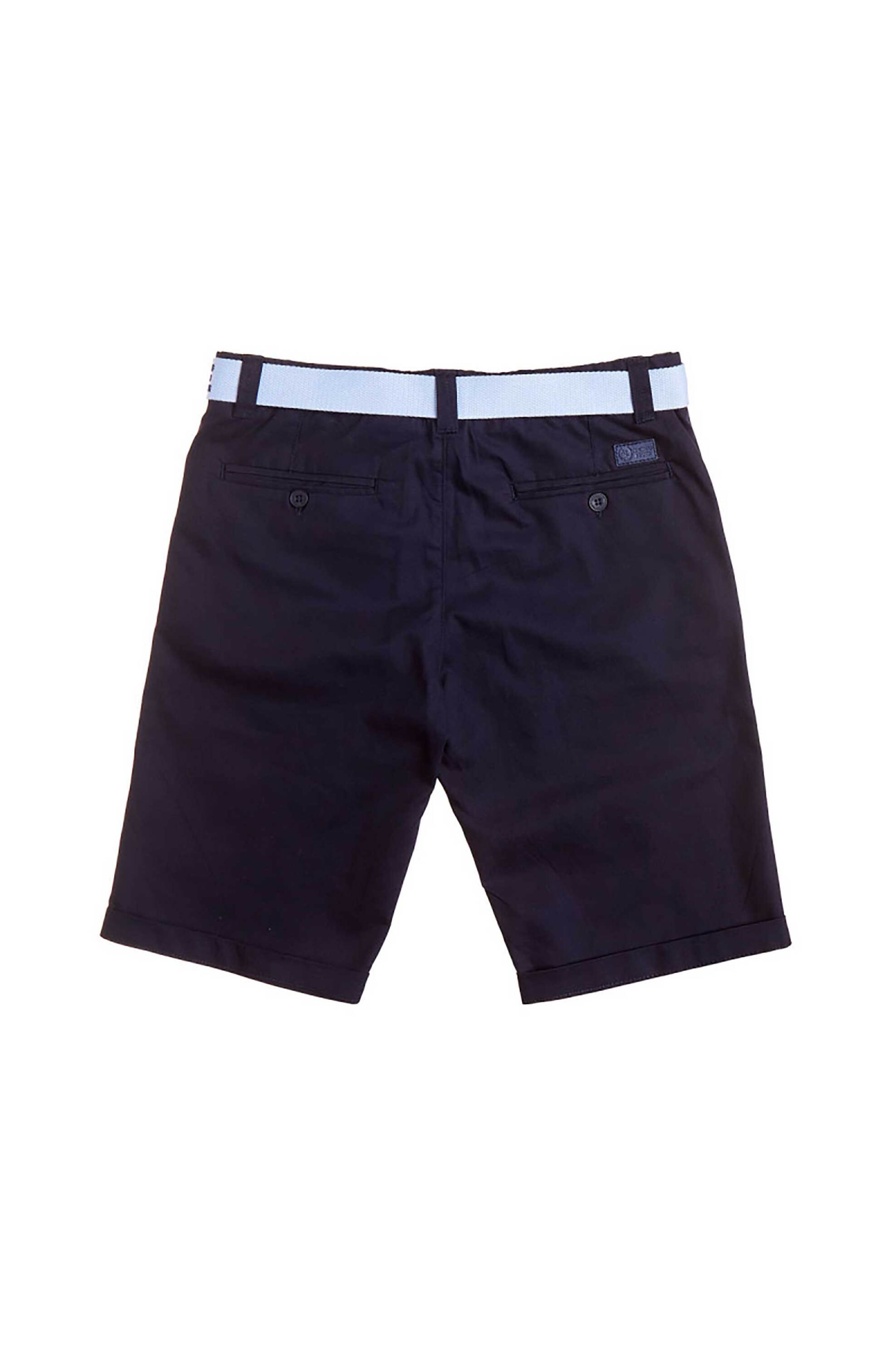 Alouette παιδική βερμούδα chino με ζώνη (6-16 ετών) - 00913637 Μπλε Σκούρο φωτογραφία