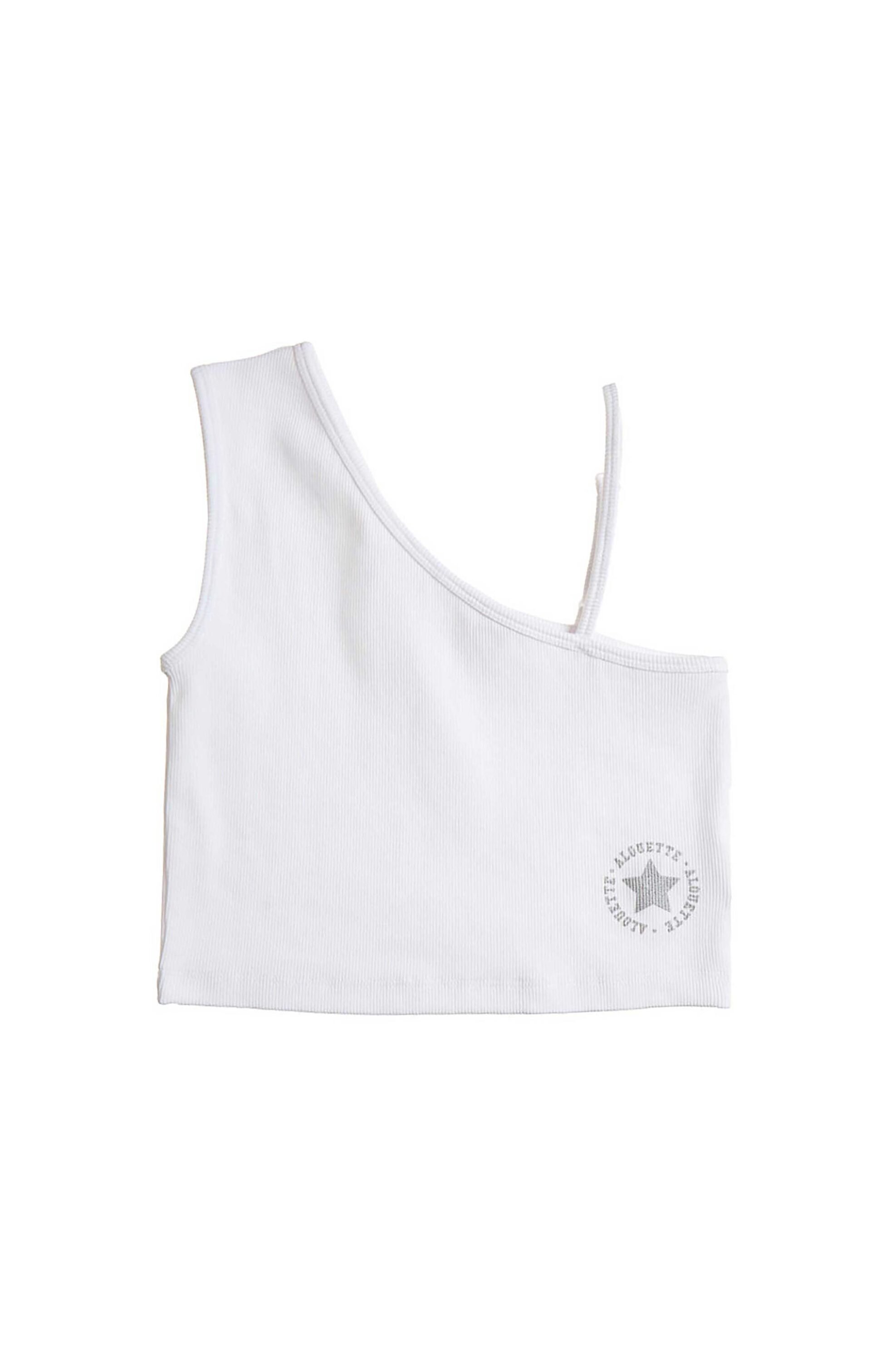 Alouette παιδικό cropped τοπ με ribbed υφή (6-14 ετών) - 00953018 Λευκό