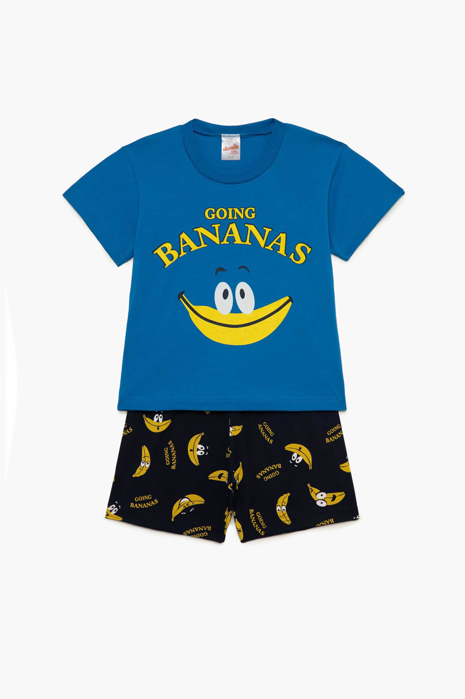 MINERVA Minerva βρεφική πιτζάμα για αγόρια "Bananas" - 90-62343-002-297 Μπλε