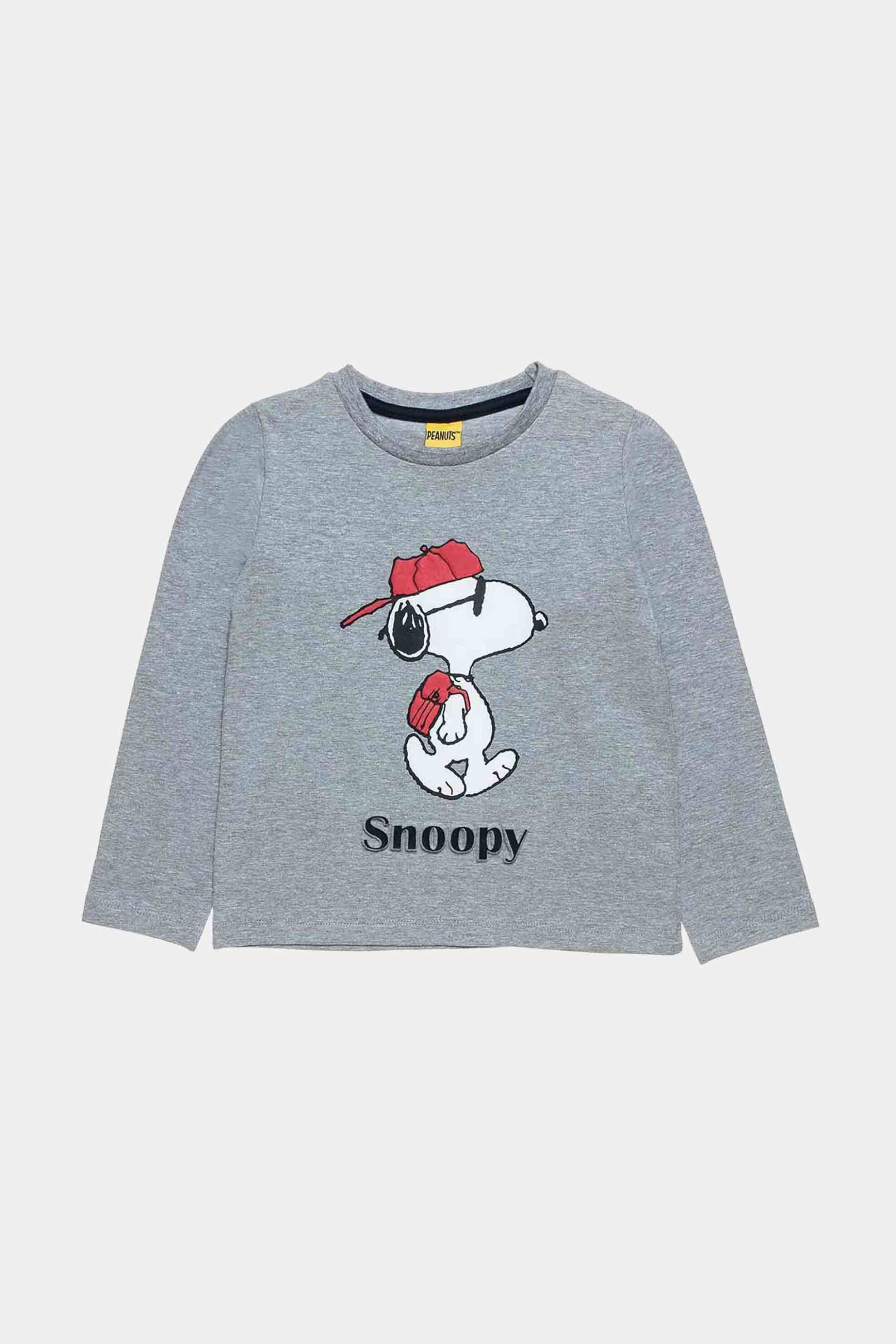 ALOUETTE Alouette παιδική μπλούζα με print snoopy (18 μηνών - 5 ετών) - 00321162 Γκρι